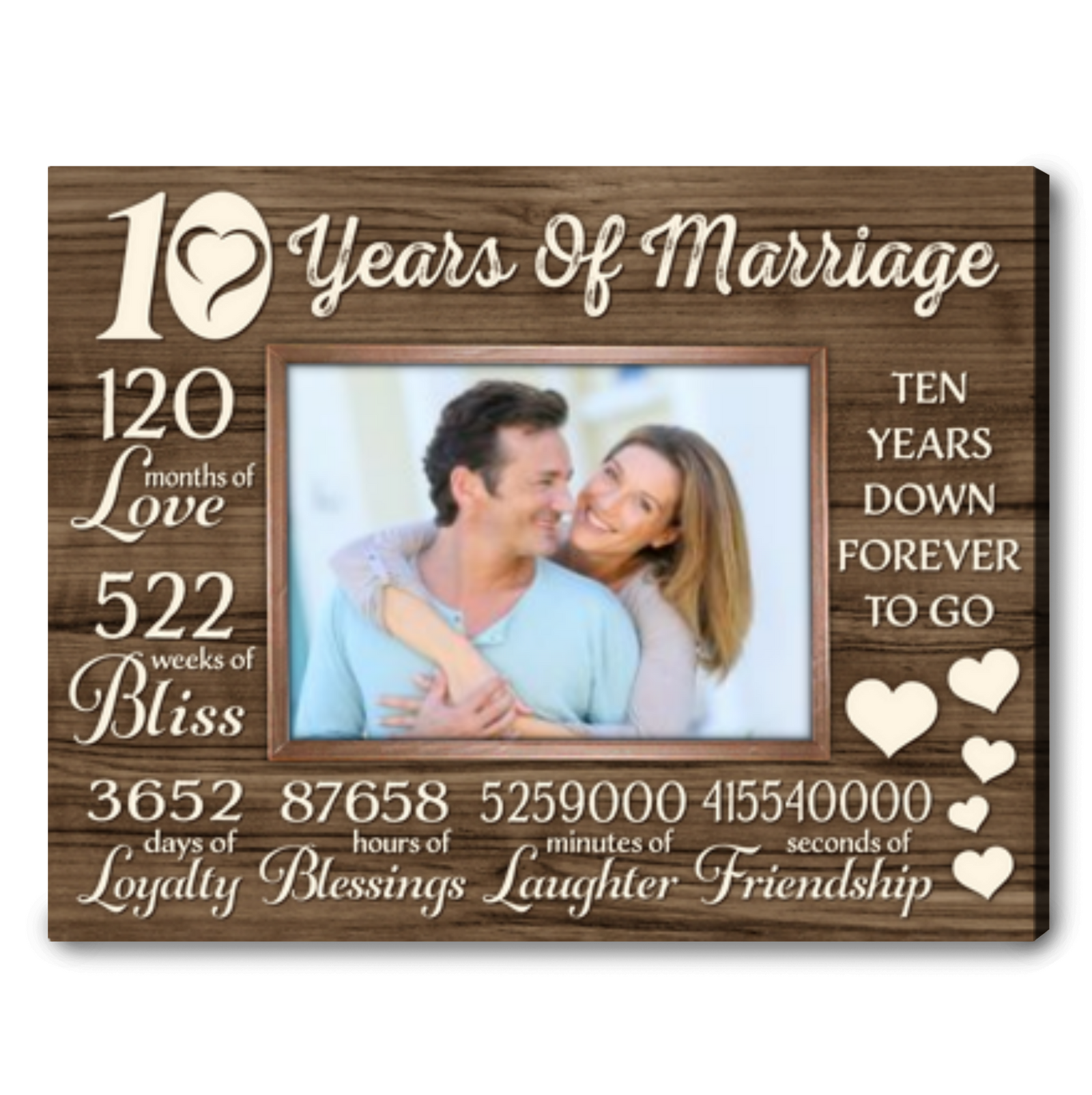 10th Wedding Anniversary Gift For Husband Personalized 10th Anniversary Gift