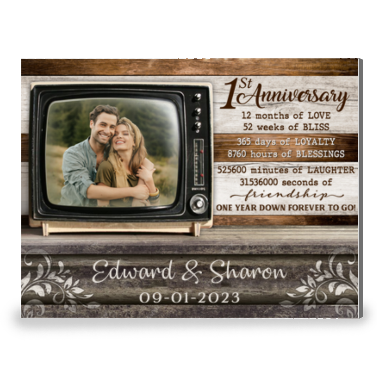 Meaningful Anniversary Gift Time Counting For Couple Canvas Wall Art