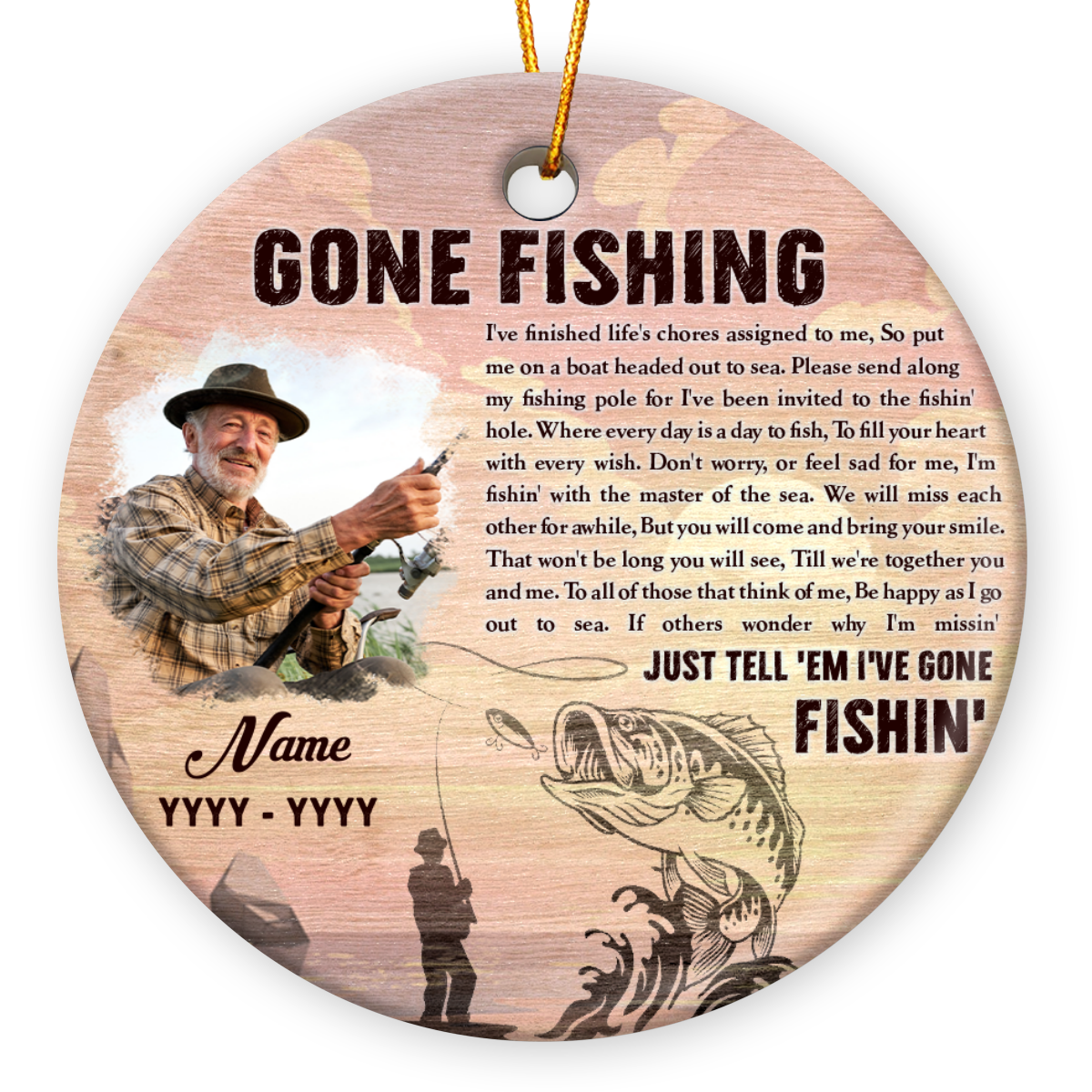 Custom Fishing In Heaven Ornament Gift For Loss Of Fisherman