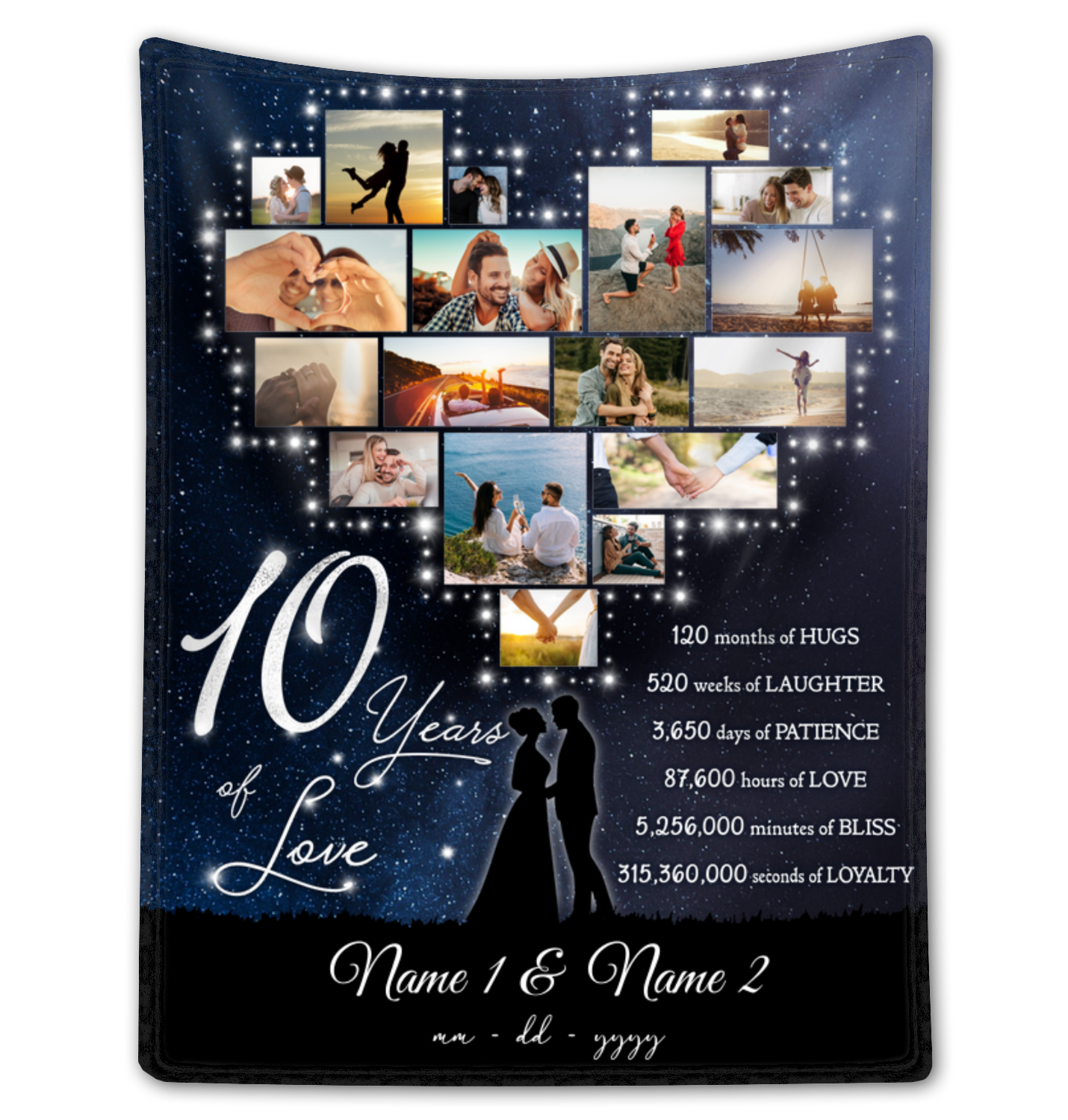 Custom 10th Anniversary Blanket For Couple Unique 10 Years Of Love Gift Ideas