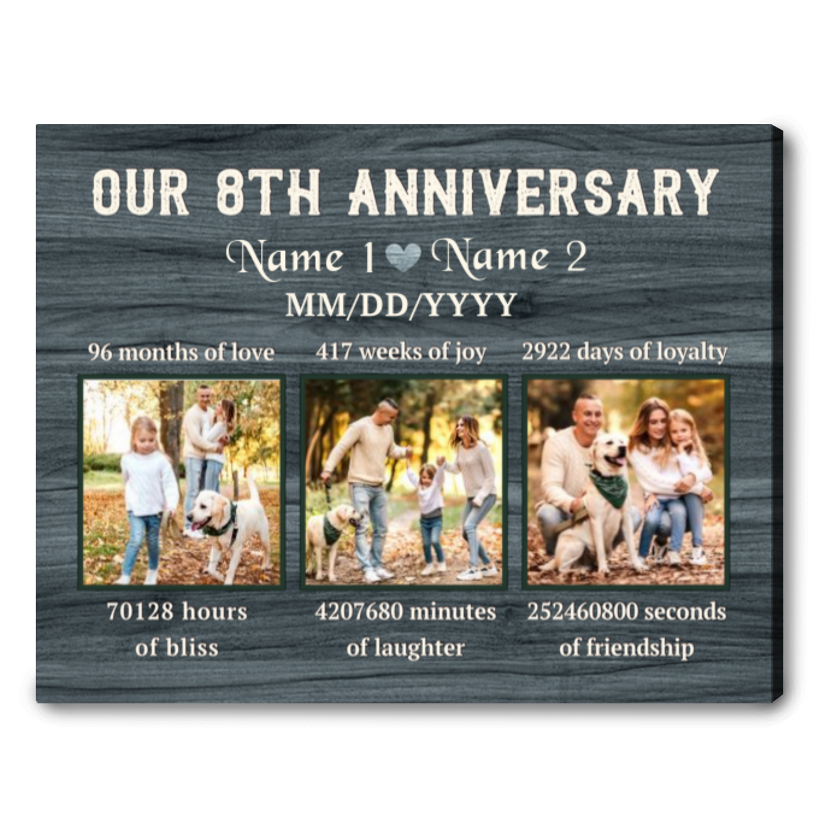 8th Wedding Anniversary Gifts For Husband For Wife Custom Anniversary Gifts Ohcanvas  