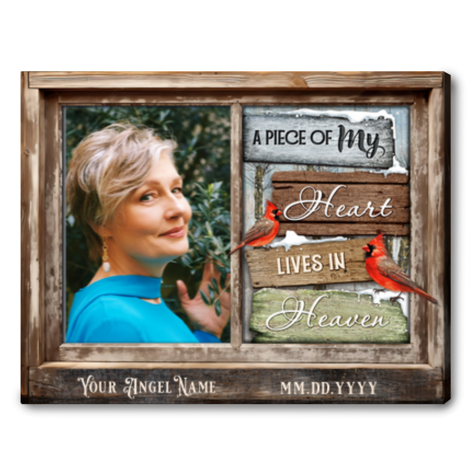 Custom Memorial Photo Gift Loss Of Loved One Canvas Wall Art