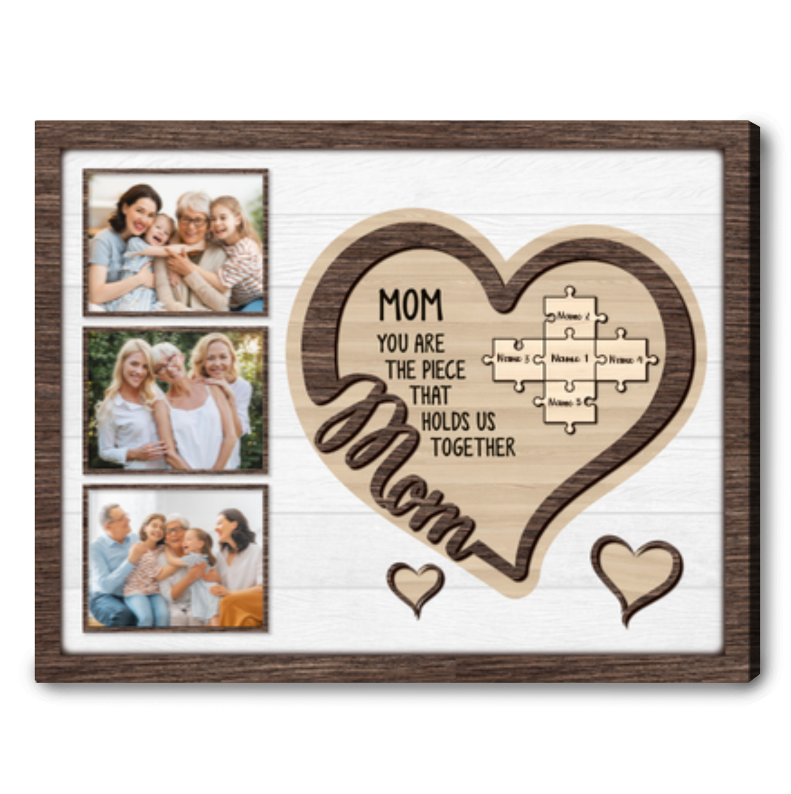 Mothers Day Gift Personalized Mom Photo And Family Name Canvas Print 