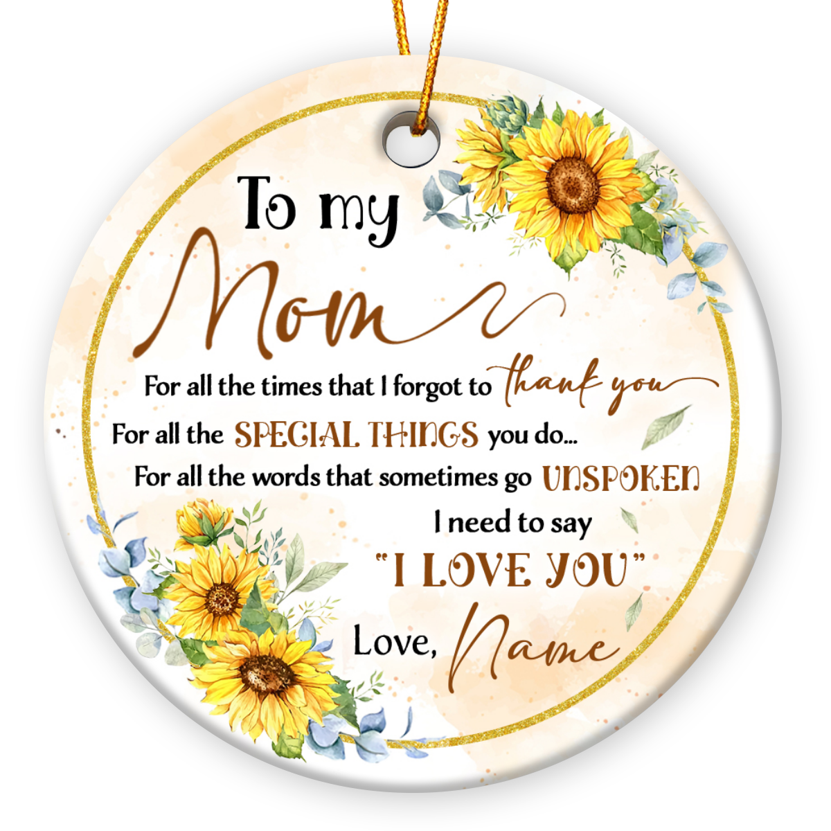Custom To My Mom Ornament Special Gift For Mom From Daughter And Son