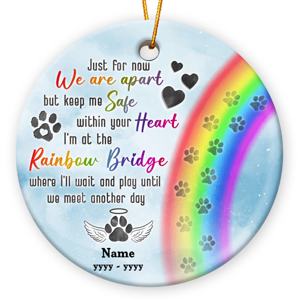 Sympathy Gift For Pet Owners Custom Rainbow Bridge Ornament