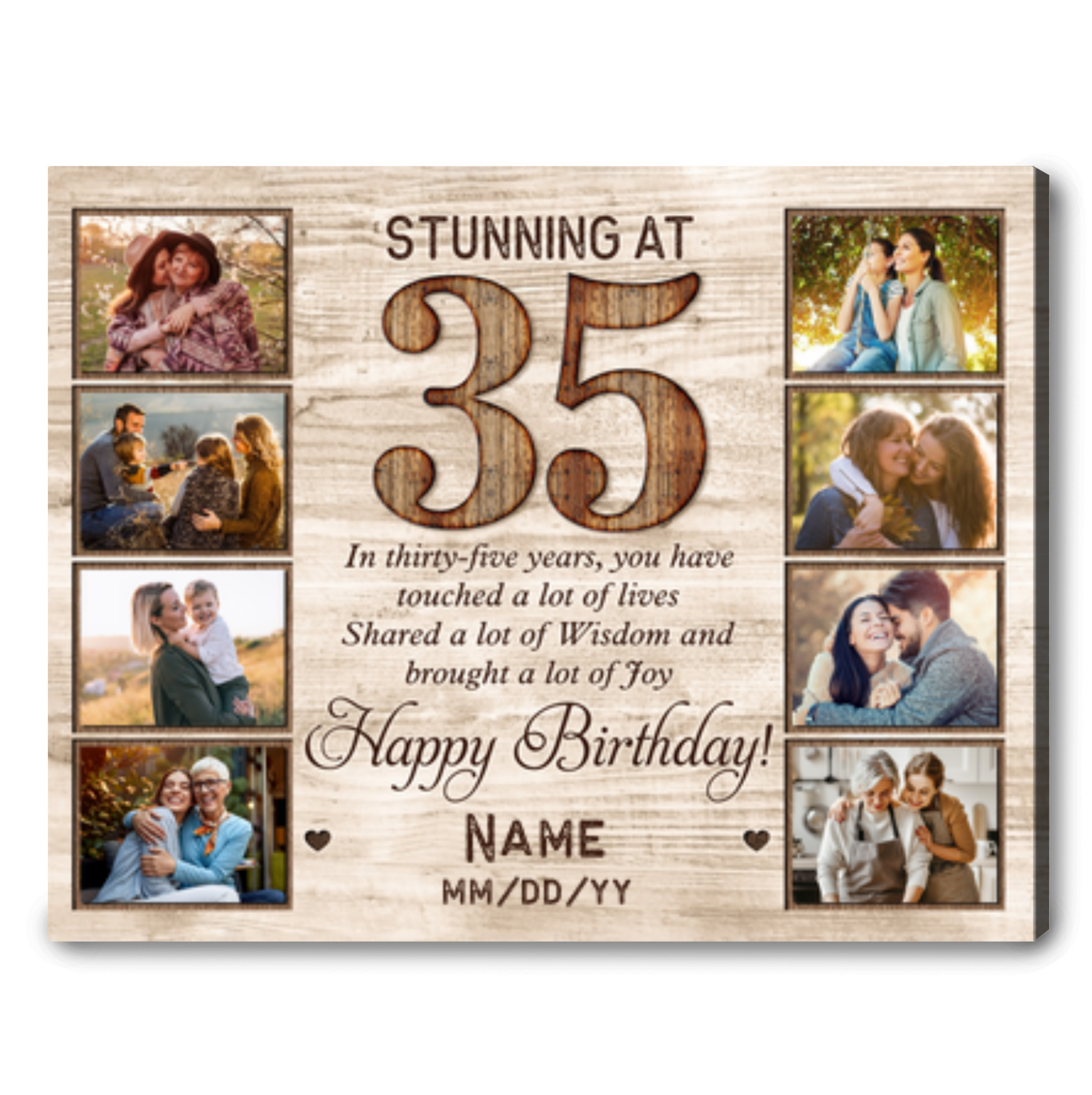 Personalized 35th Birthday Canvas Print Sentimental Gift For 35th Birthday