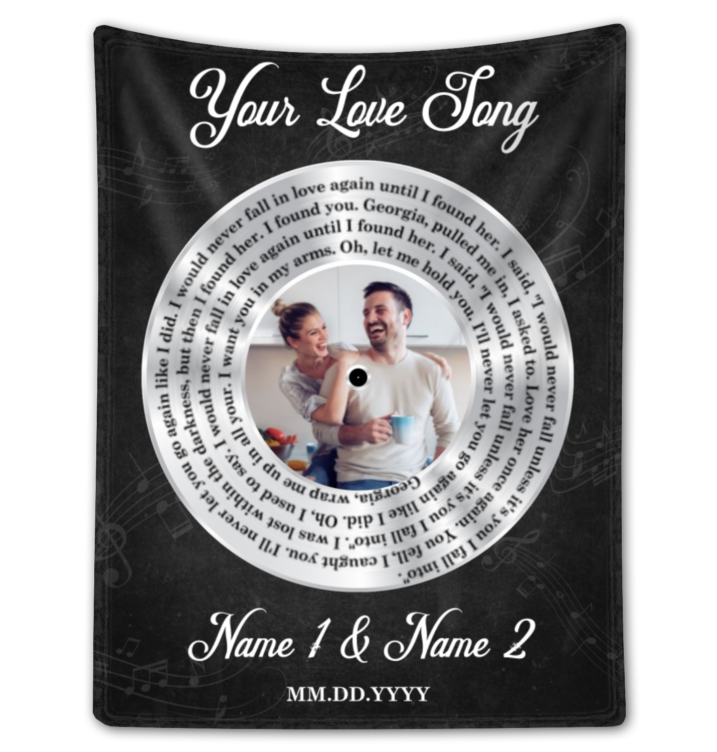 Custom Love Song Lyrics Blanket Special Anniversary Gift For Couples