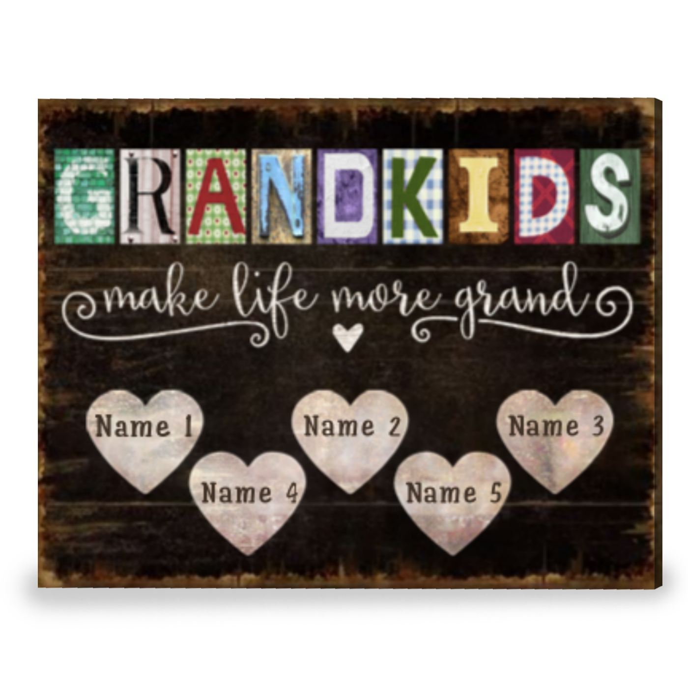 Uqiue Gift Idea For Grandma Personalized Grandma's House Wall Decor Canvas