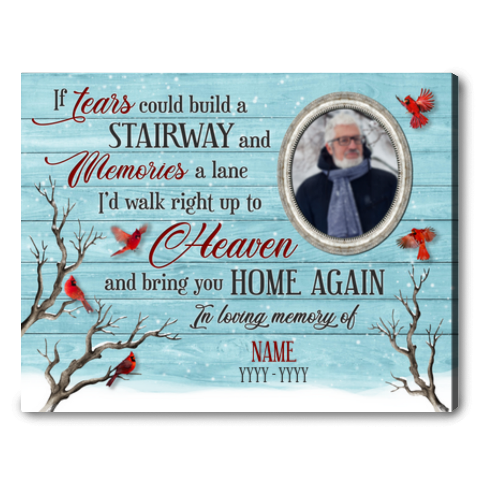 Personalized Memorial Canvas Print Sympathy Gifts On Christmas