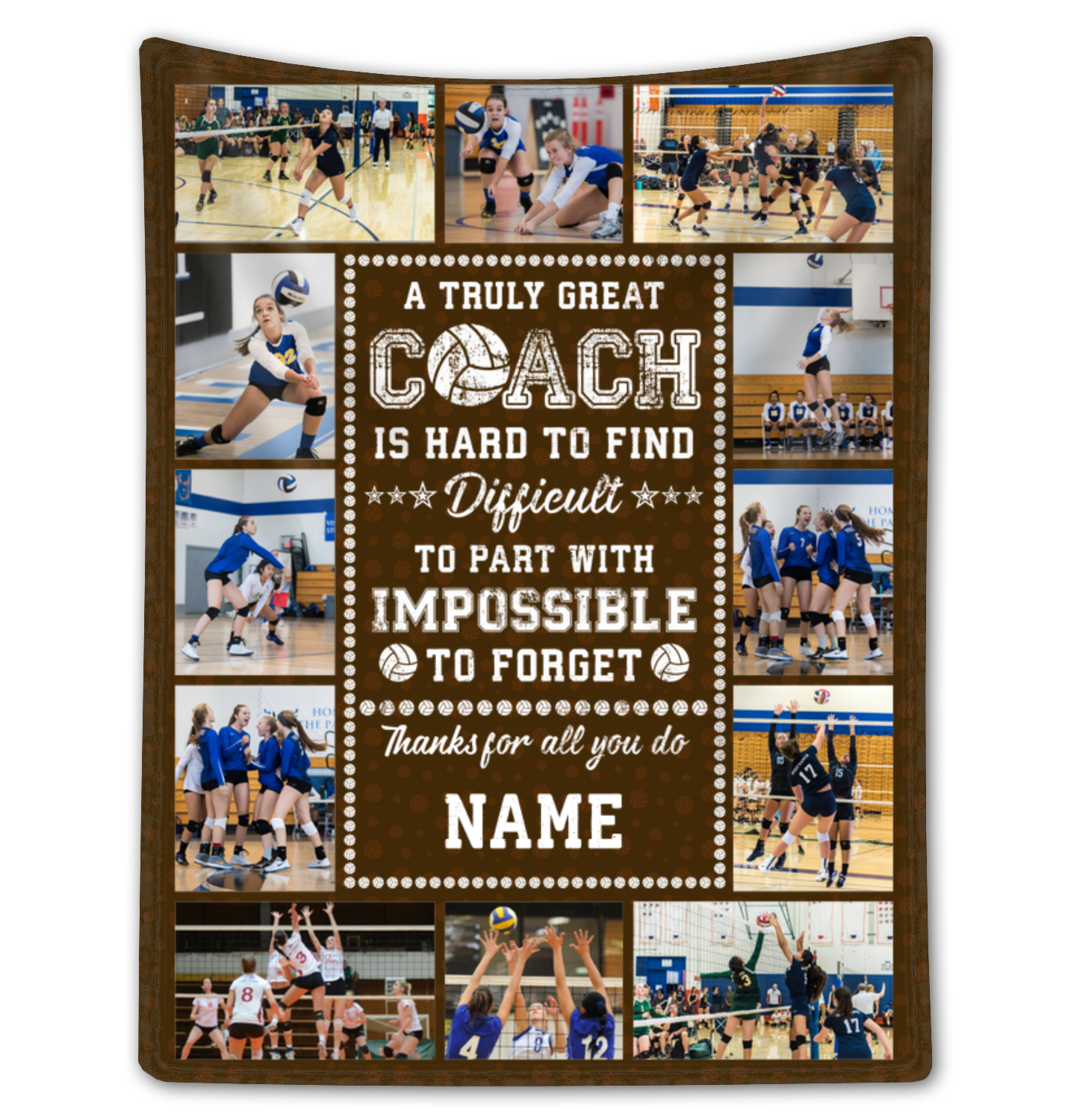 Custom Appreciation Volleyball Coach Blanket Unique Thank You Coach Gift