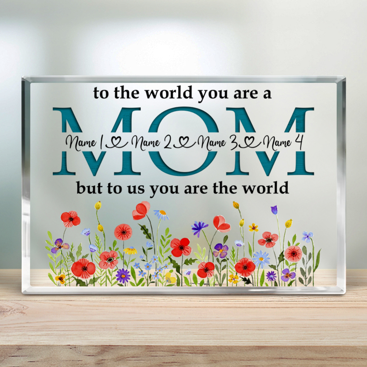 Sentimental Gift for Mom Custom Acrylic Plaque with Names