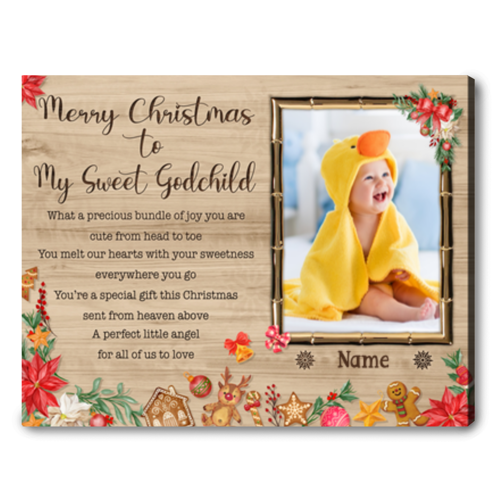 Christmas Gifts For Godchildren Personalized Baptism Canvas Gift