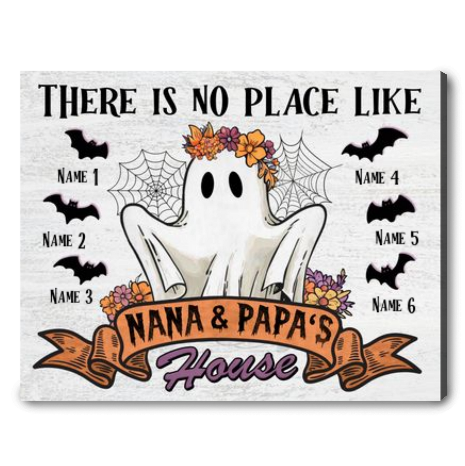 Personalized Halloween Gift For Grandparents Spooky Season Canvas Wall Art
