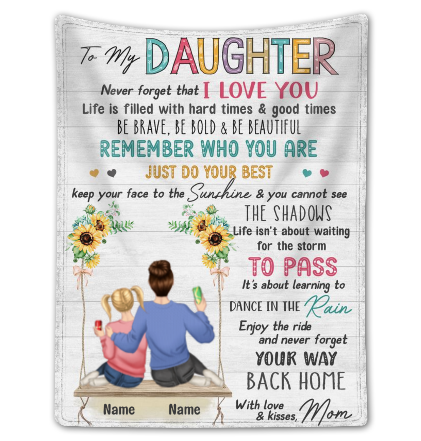 Meaningful Gift For Daughter From Mom Persoanlized Fleece Blanket