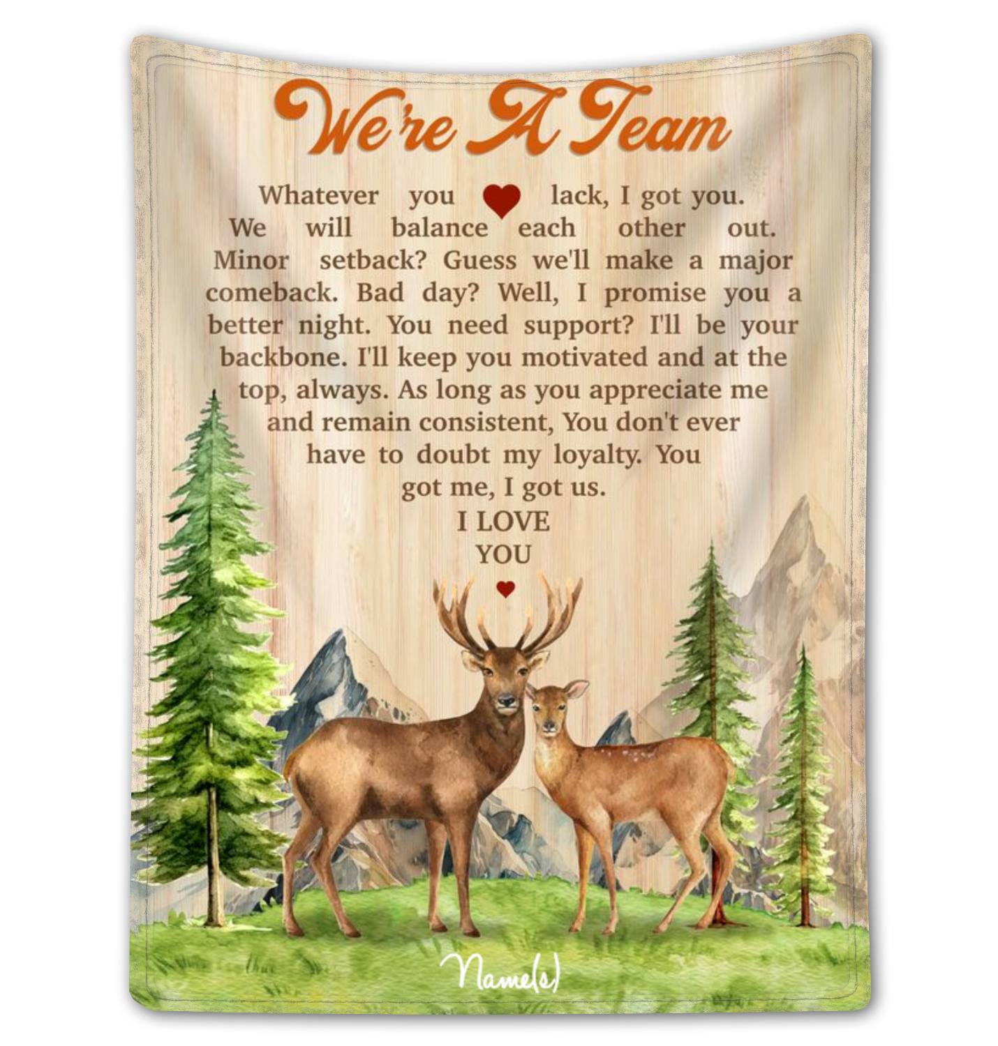 Personalized Loving Anniversary Gift Couple Deer Fleece Blanket