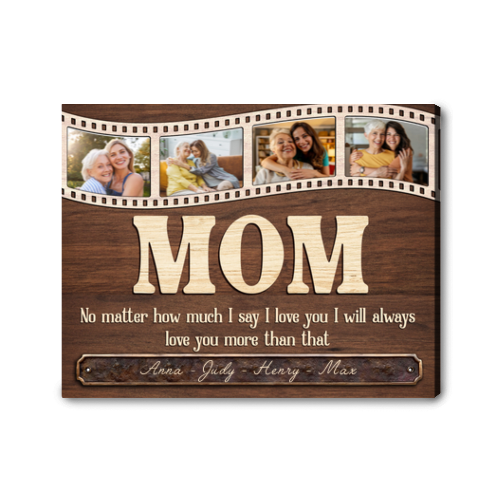Always Love You Gift For Mother's Day Personalized Photo Wall Art Canvas