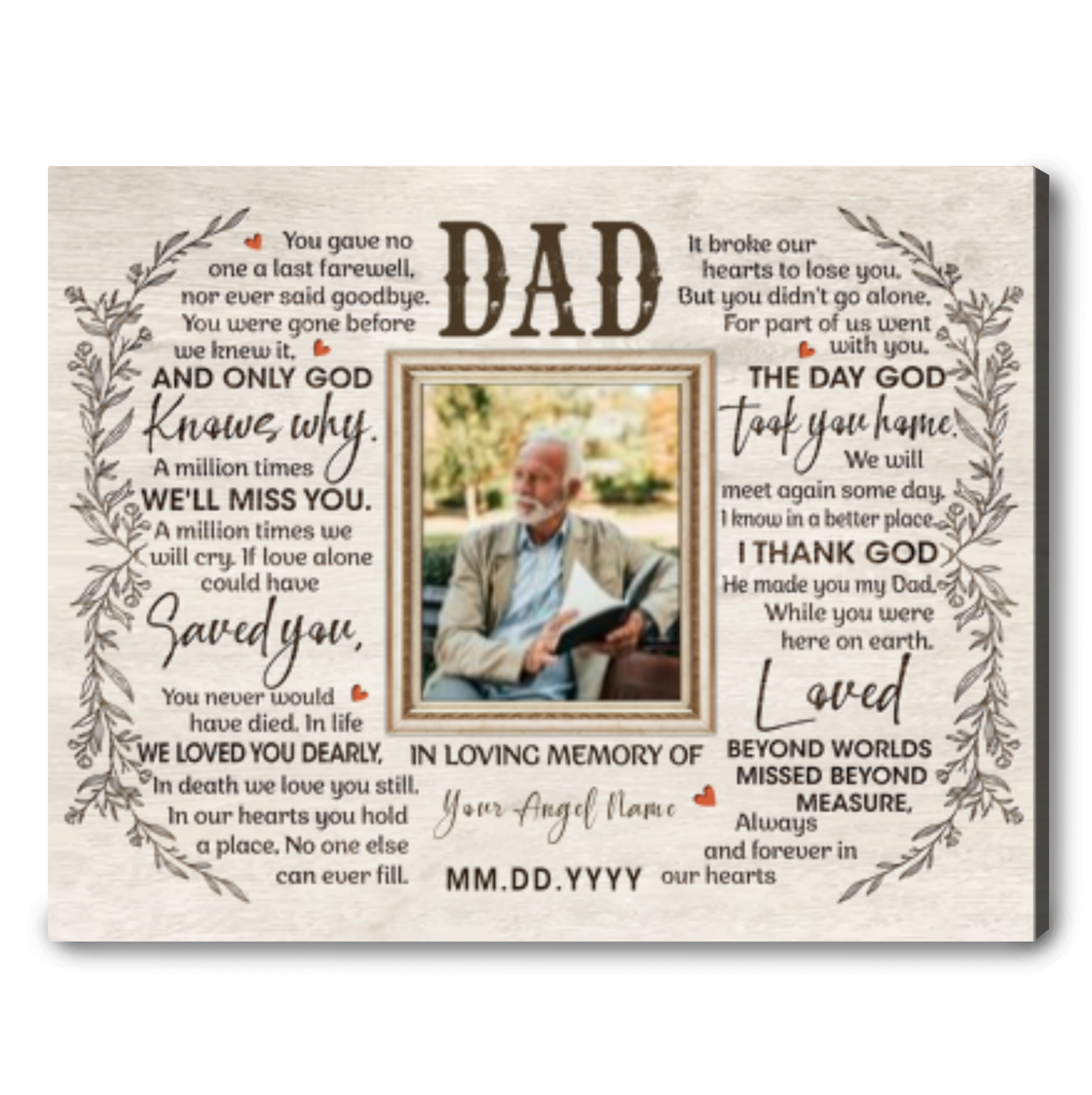 Sympathy Gifts For The Loss Of A Father In Memory Of Dad Gifts 