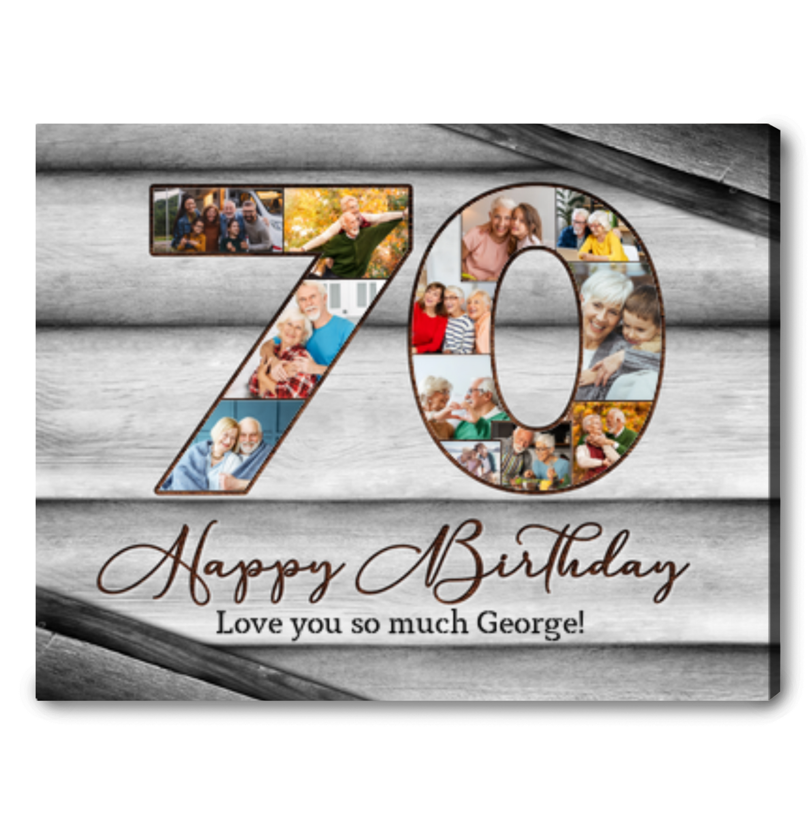 70th Birthday Personalised Gifts 70th Birthday Photo Collage