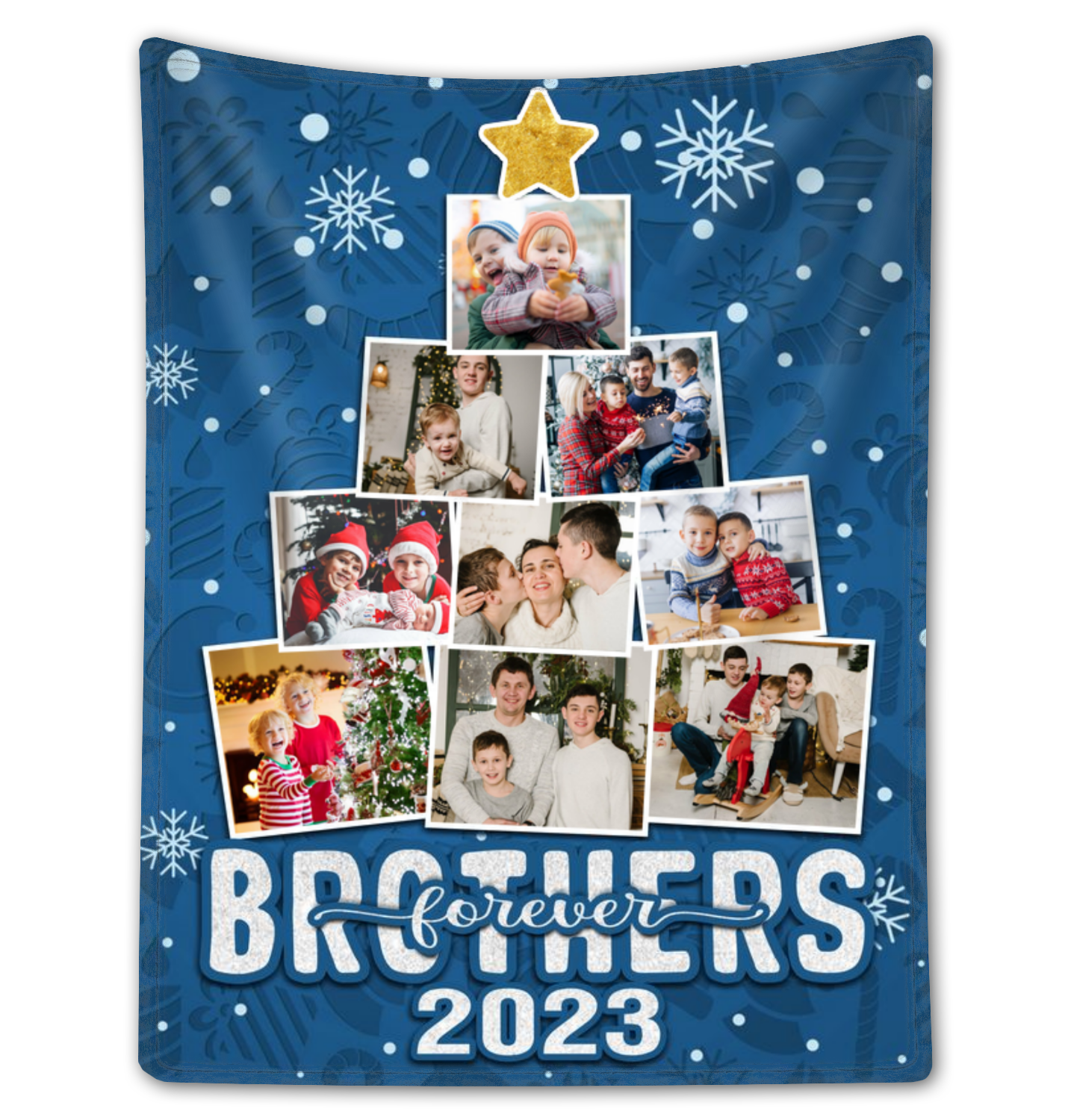 Christmas Gift For Brothers Custom Photos Xmas Fleece Blanket