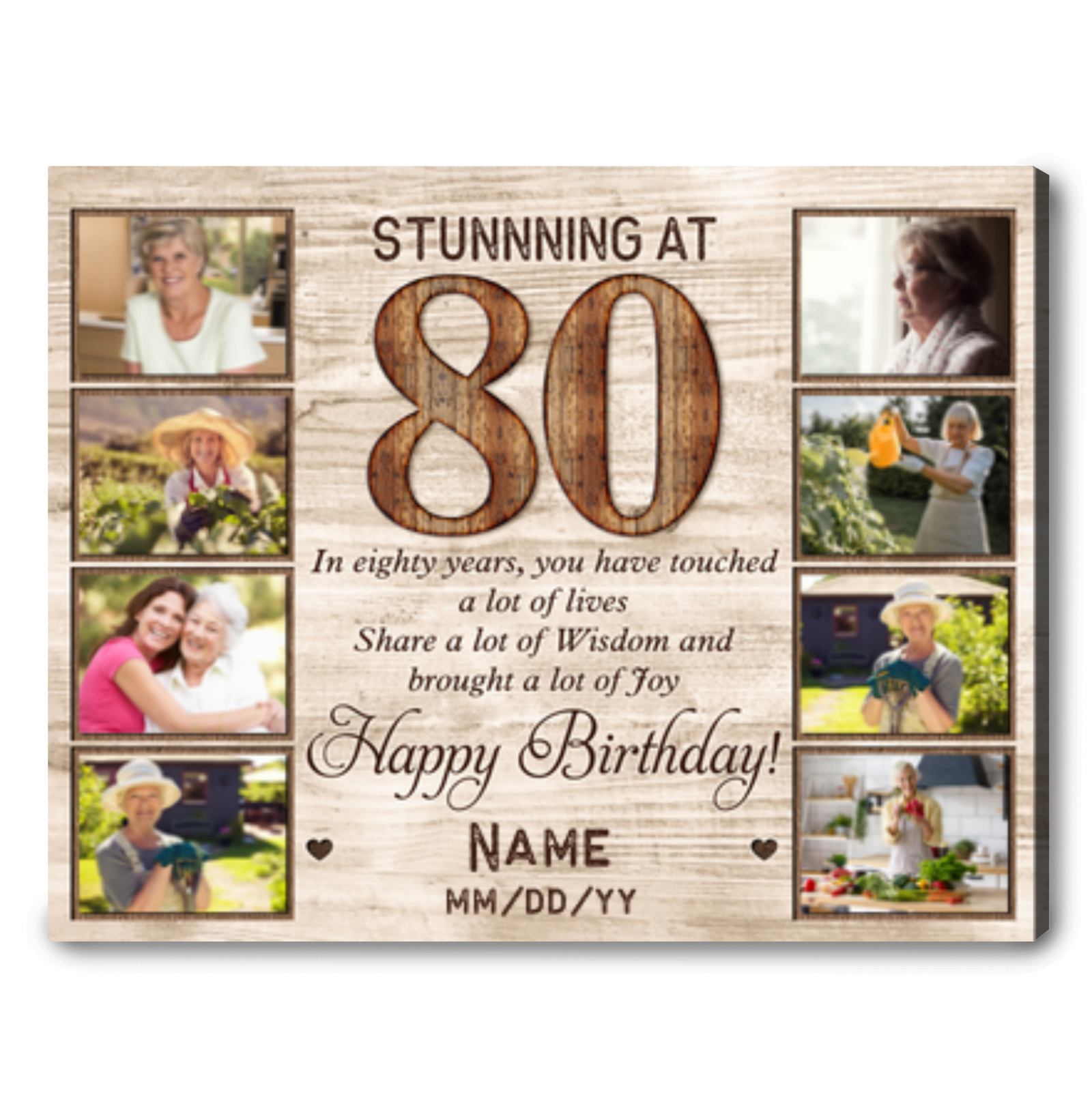Personalized 80th Birthday Canvas Print Sentimental Gift For 80th Birthday
