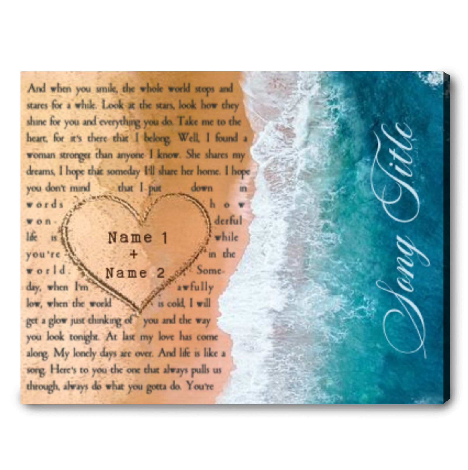 Song Lyrics Printed On Canvas Custom Song Lyrics Wall Art Unique Christmas Gift For Her