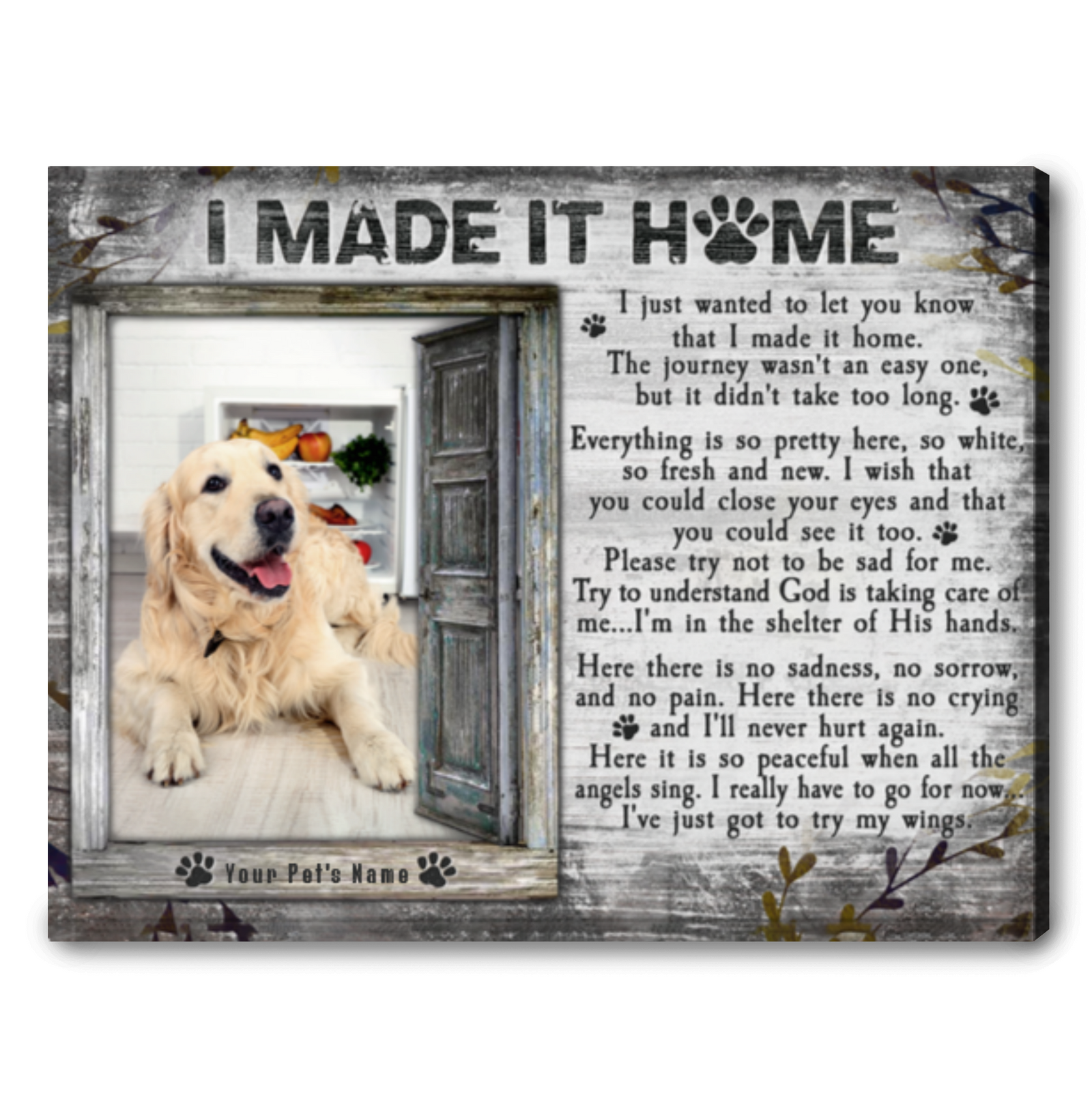 In Loving Memory Wall Decor Sympathy Gift Ideas For Loss of Pet Ohcanvas
