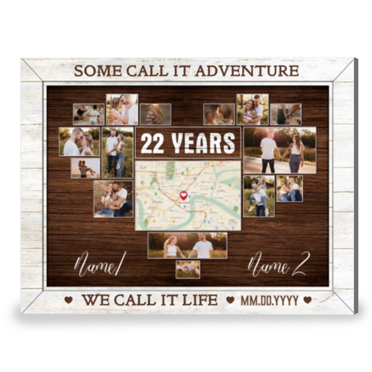 Unique 22nd Anniversary We Call It Life Custom Photos Canvas Print