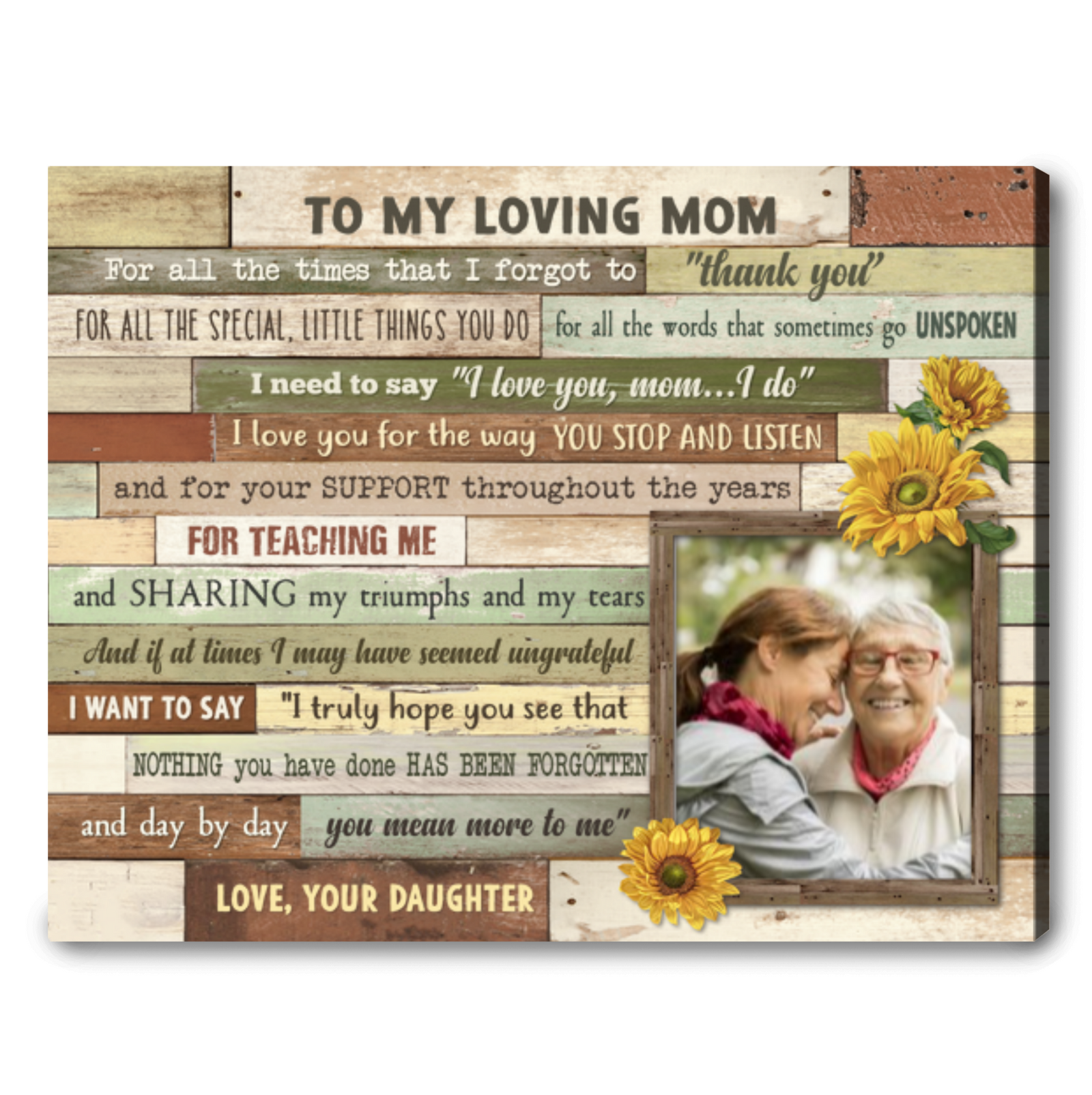 Custom Gift For Mom A Beautiful Letter To Mother Canvas Wall Art