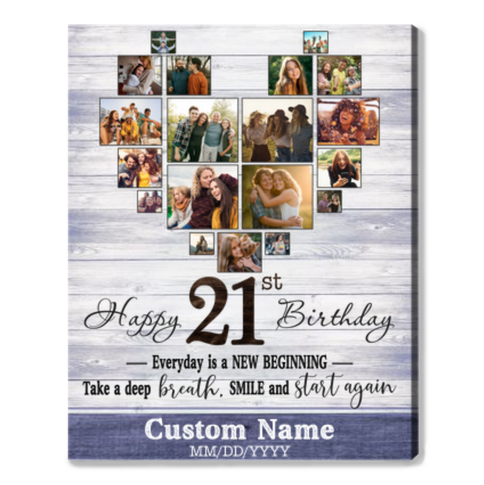 Personalized 21st Birthday Gift Idea Photo Canvas Print For 21st Birthday
