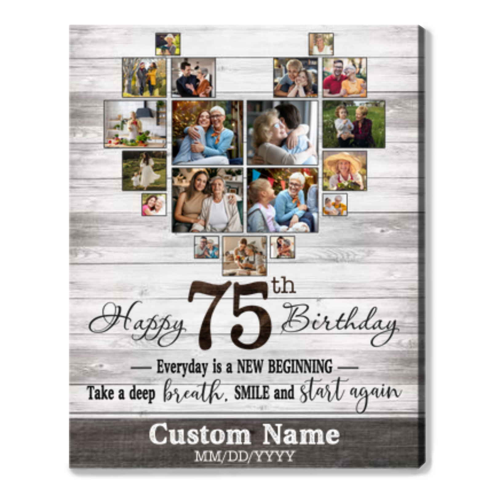 Personalized 75th Birthday Gift Idea Photo Canvas Print For 75th Birthday