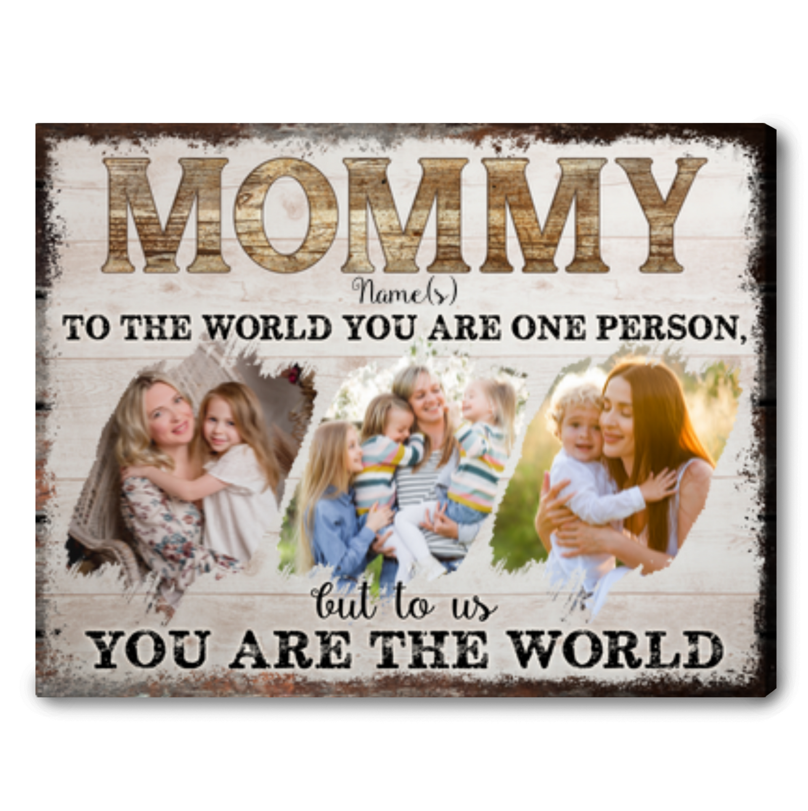 Mothers Day Gift Customized Mom Photo Canvas Print 