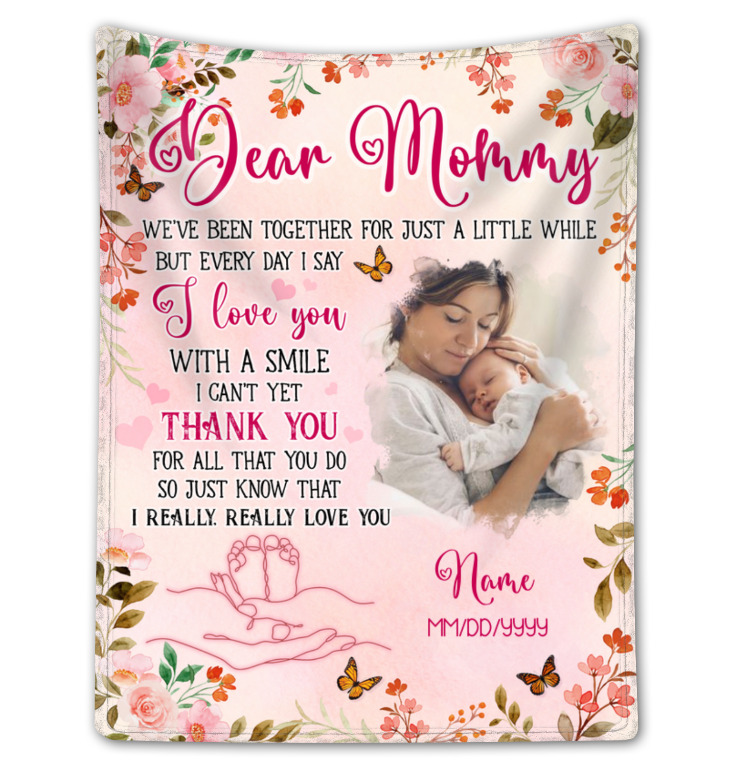 Custom Blanket For New Mom Sentimental First Mother's Day Gift