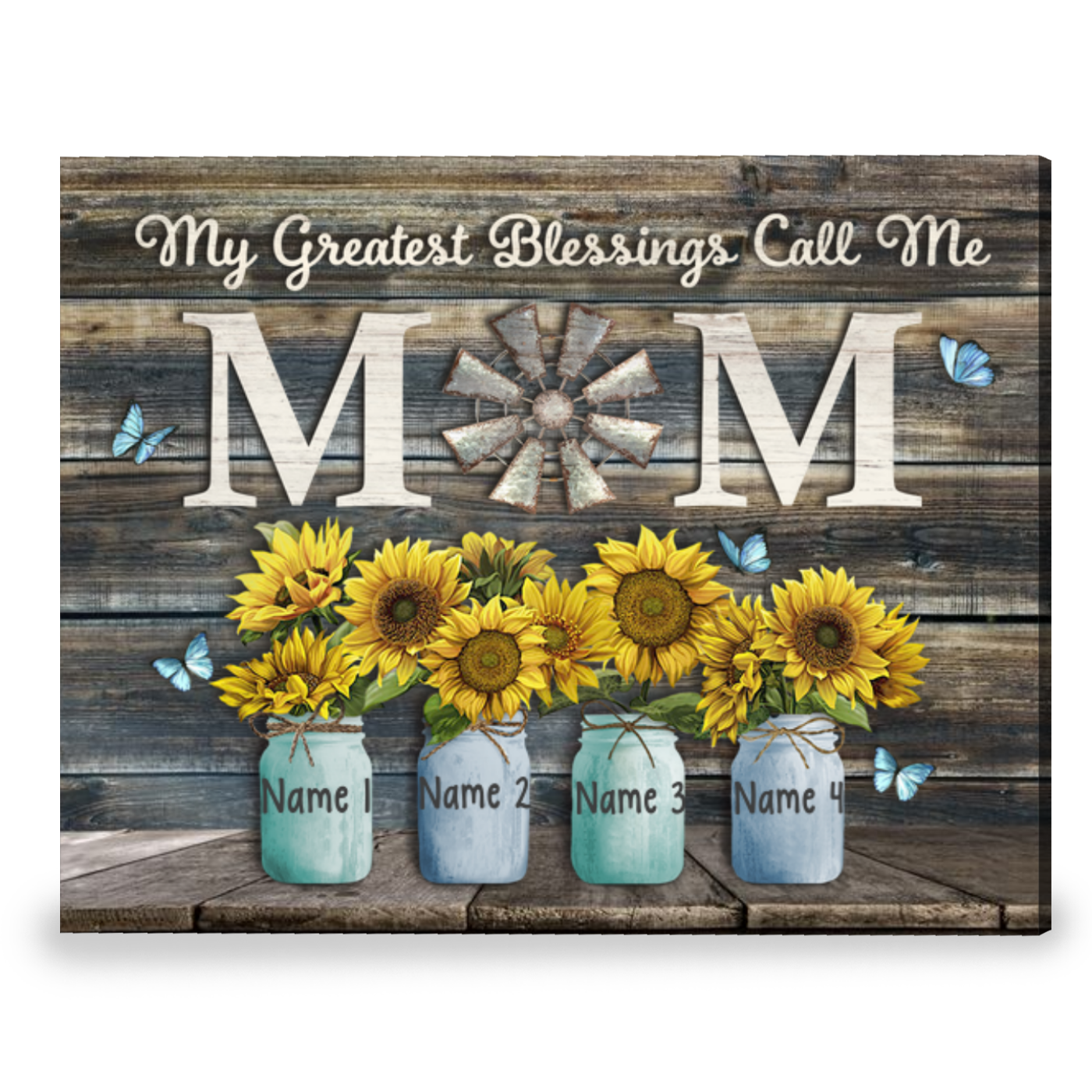 Unique Gift For Mom Personalized Mother's Day Gift My Greatest Blessings Canvas Wall Art Decor