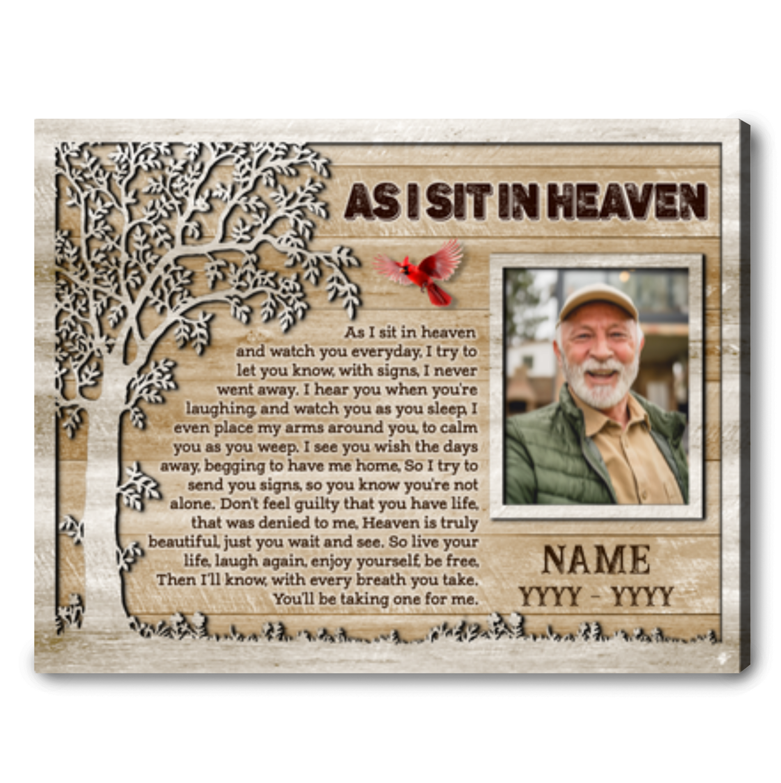 Sympathy Gifts For Loss Of Loved One Custom Photo Canvas Print