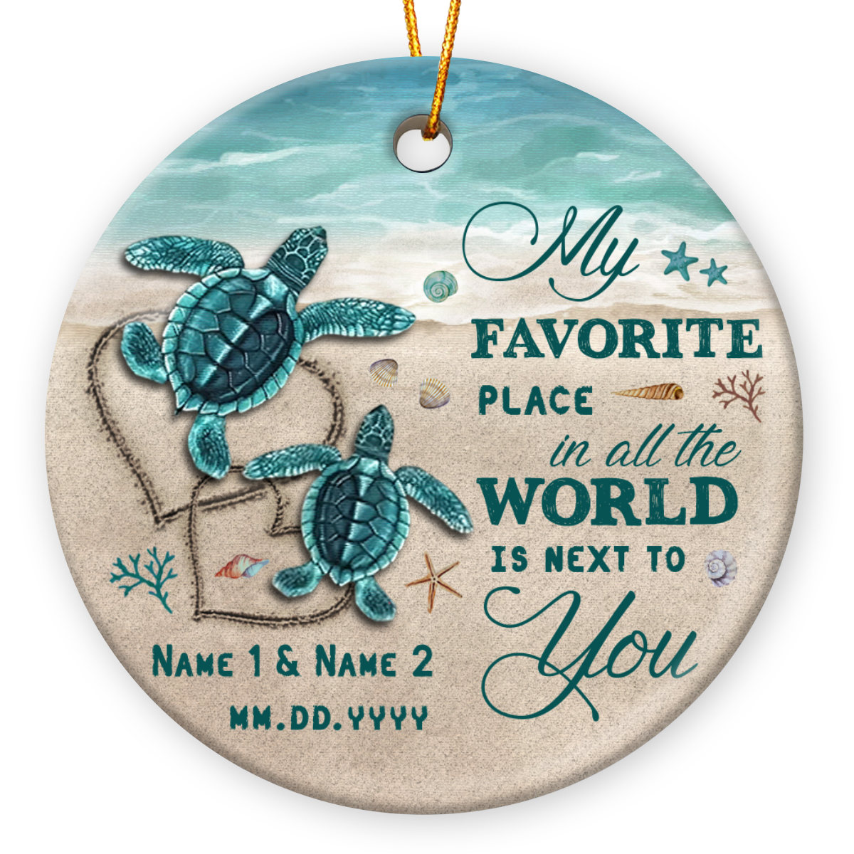 Custom Anniversary Ceramic Ornament Special Gift For Couple