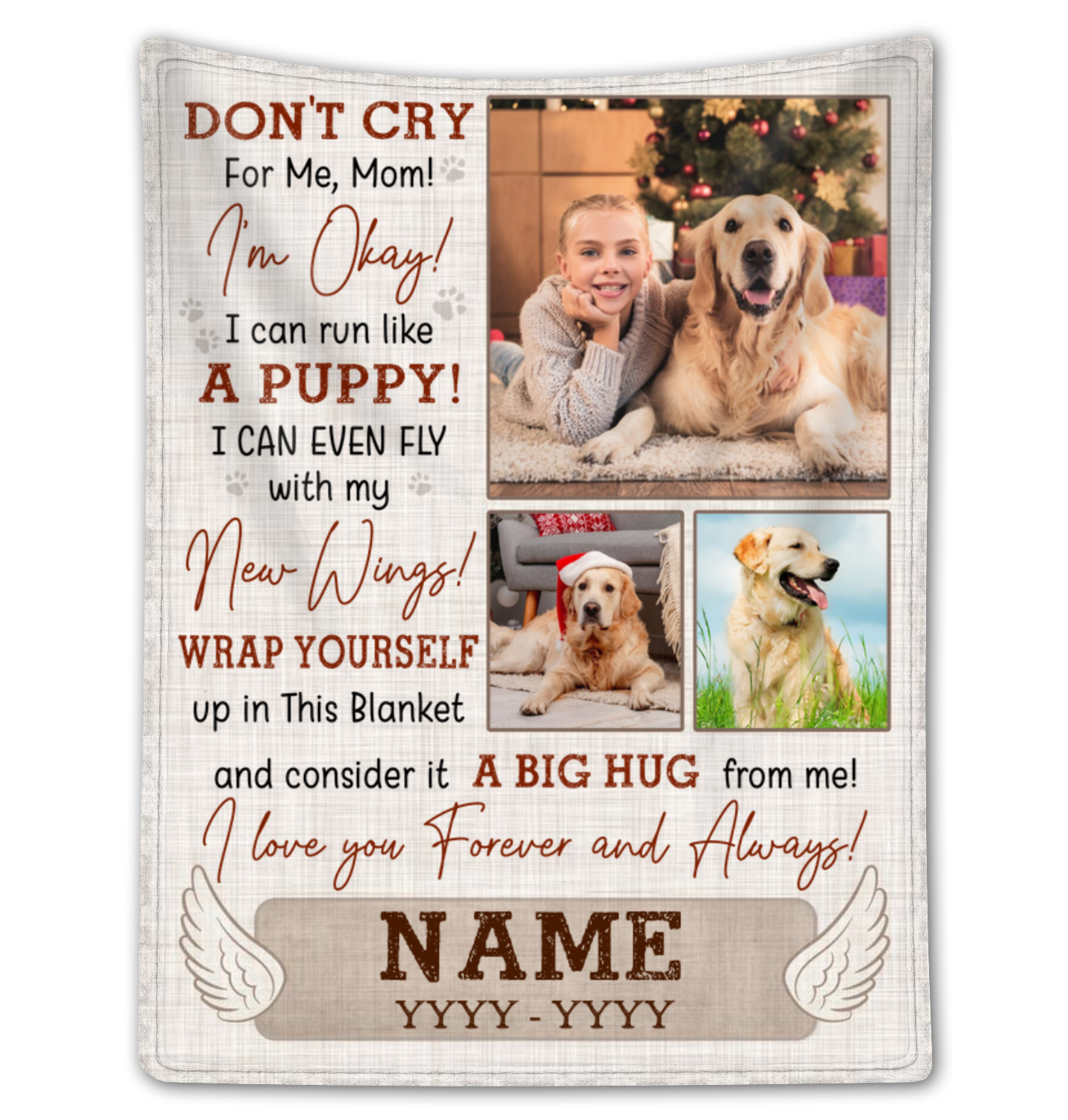 Unique Photo Dog Loss Blanket Remembrance Gift For Pet Lovers