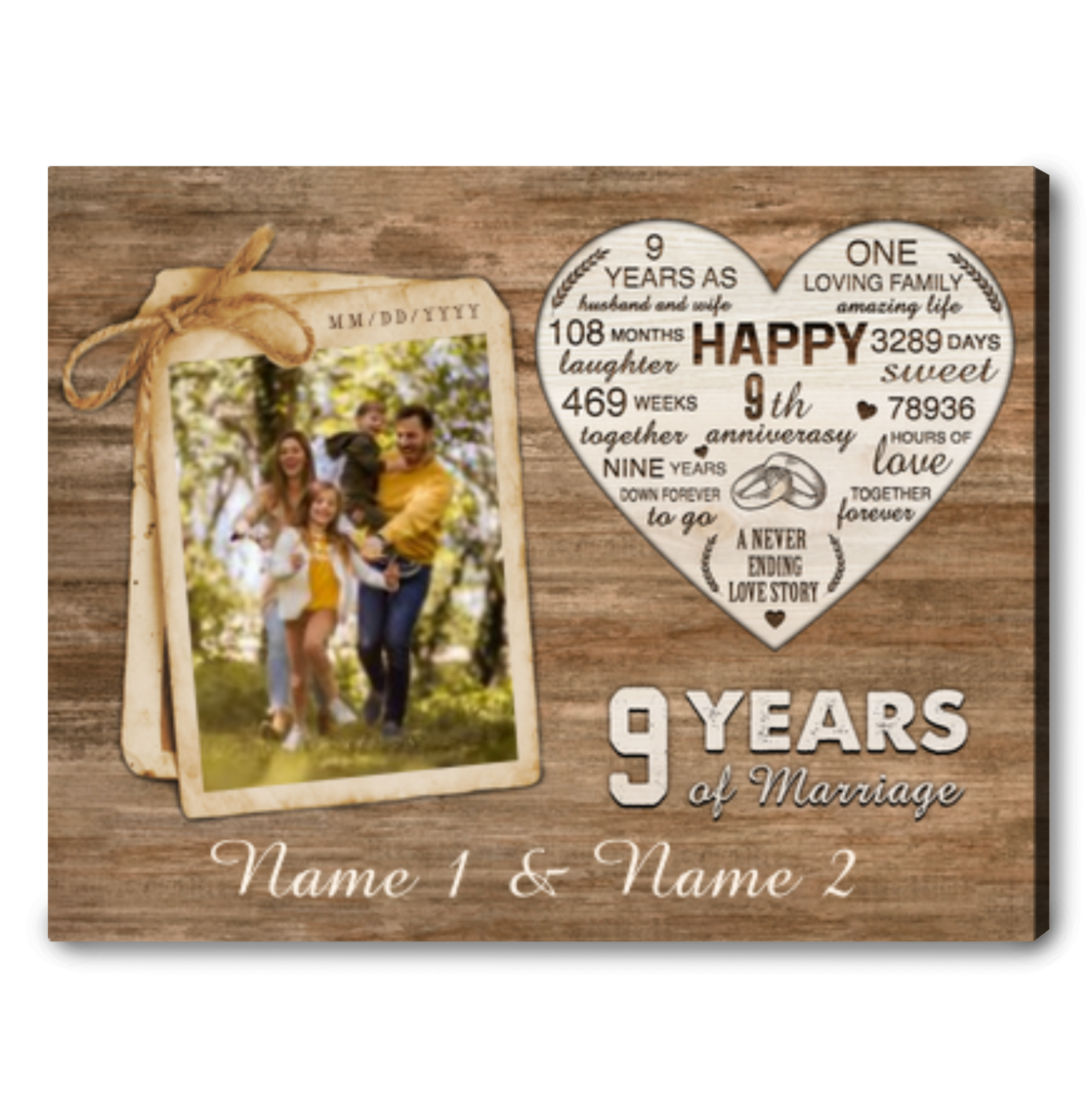 9th Anniversary Gift Ideas Personalized 9 Years Of Marriage For Him For Her