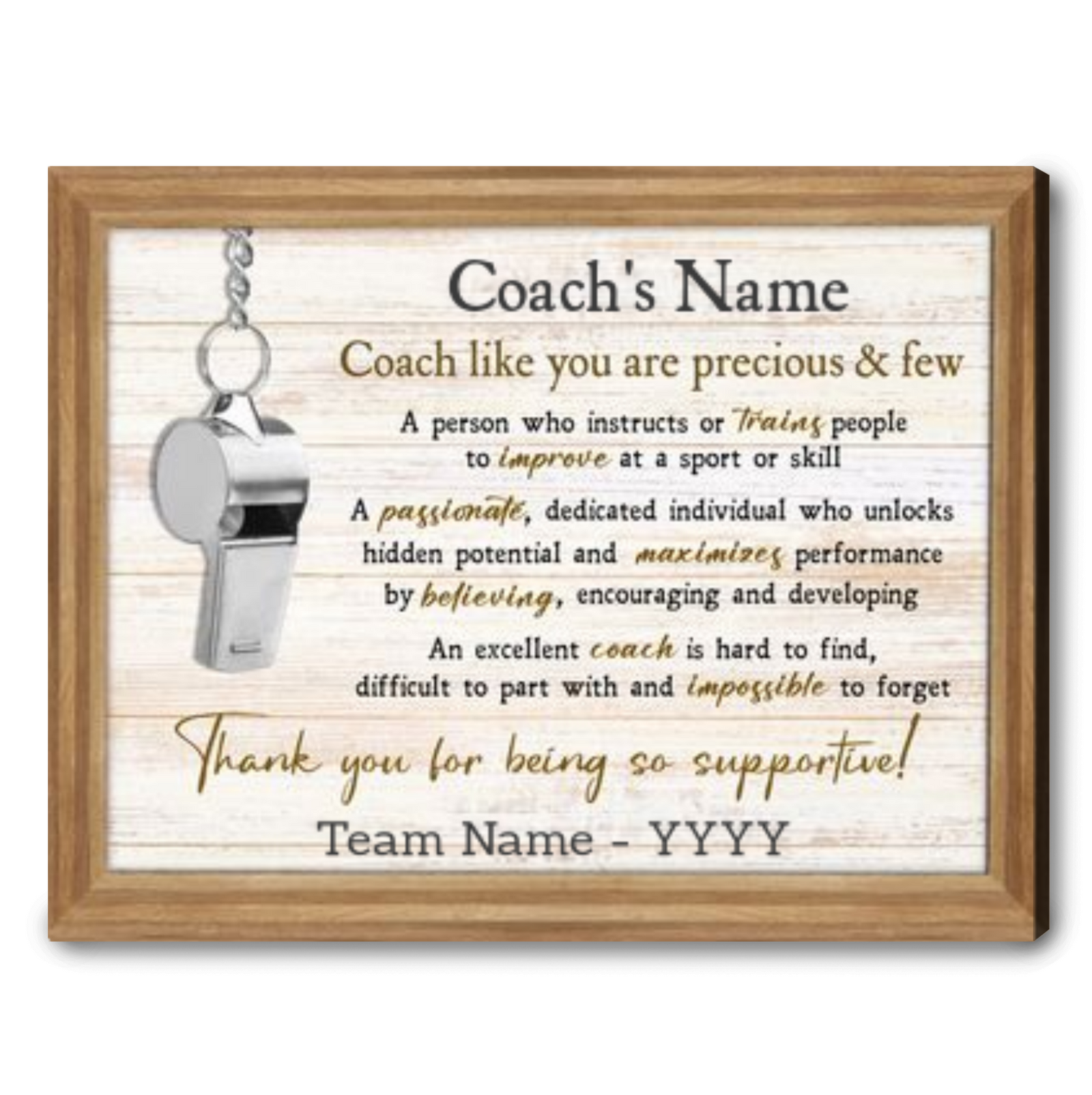  Custom Thank You Canvas For Sport Coach Gift To Coach From Team
