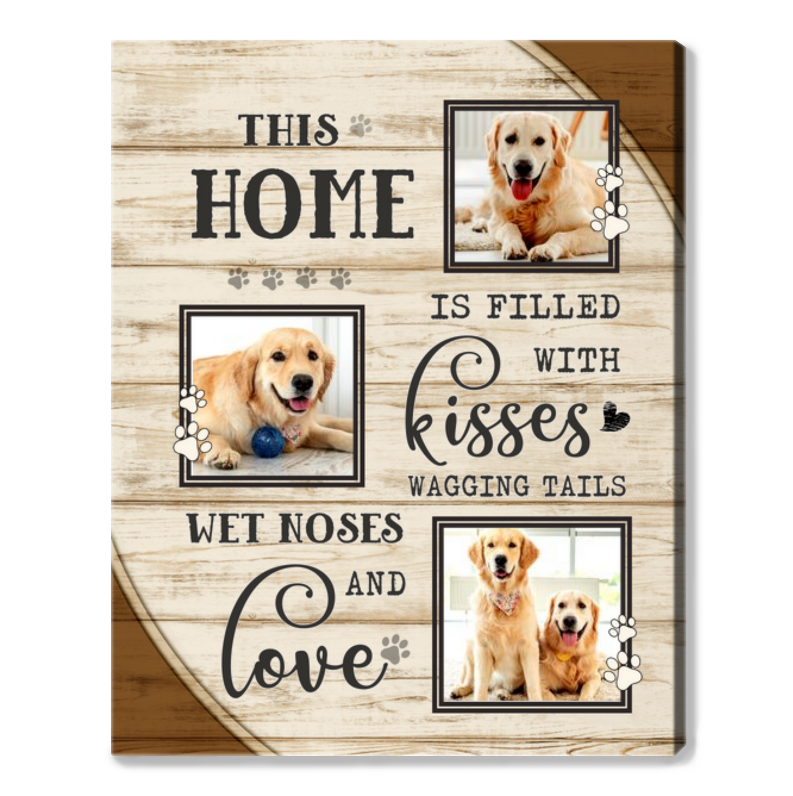 Personalized Pet Gifts This Home Is Filled With Kisses Pet Photo Collage Canvas Print Ohcanvas