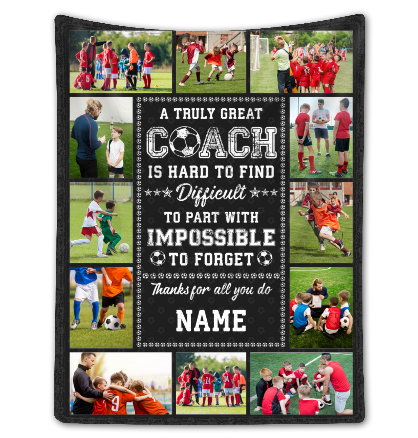 Custom Appreciation Soccer Coach Blanket Unique Thank You Coach Gift