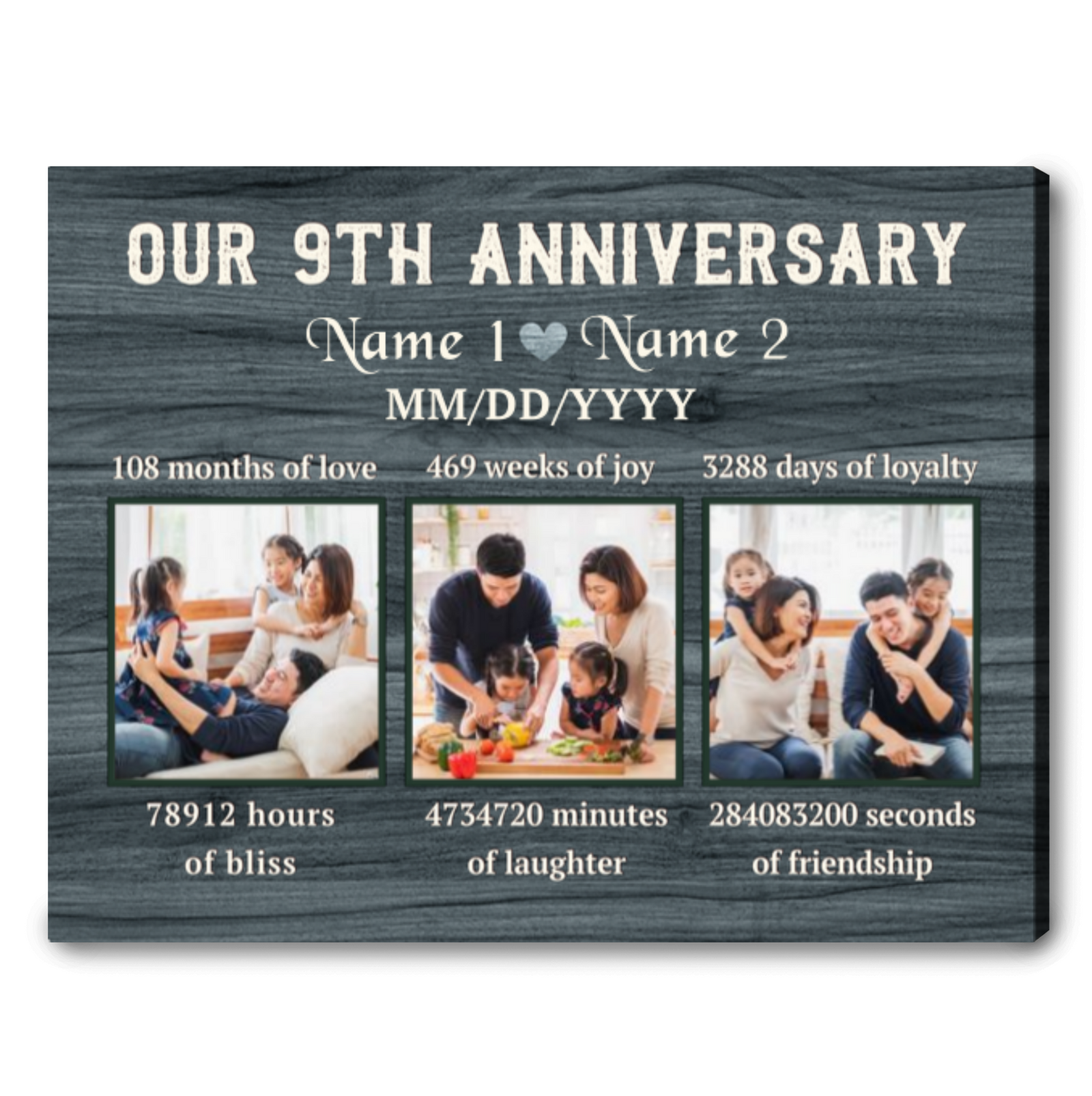 9th Wedding Anniversary Gifts For Husband For Wife Custom Anniversary Gifts Ohcanvas  