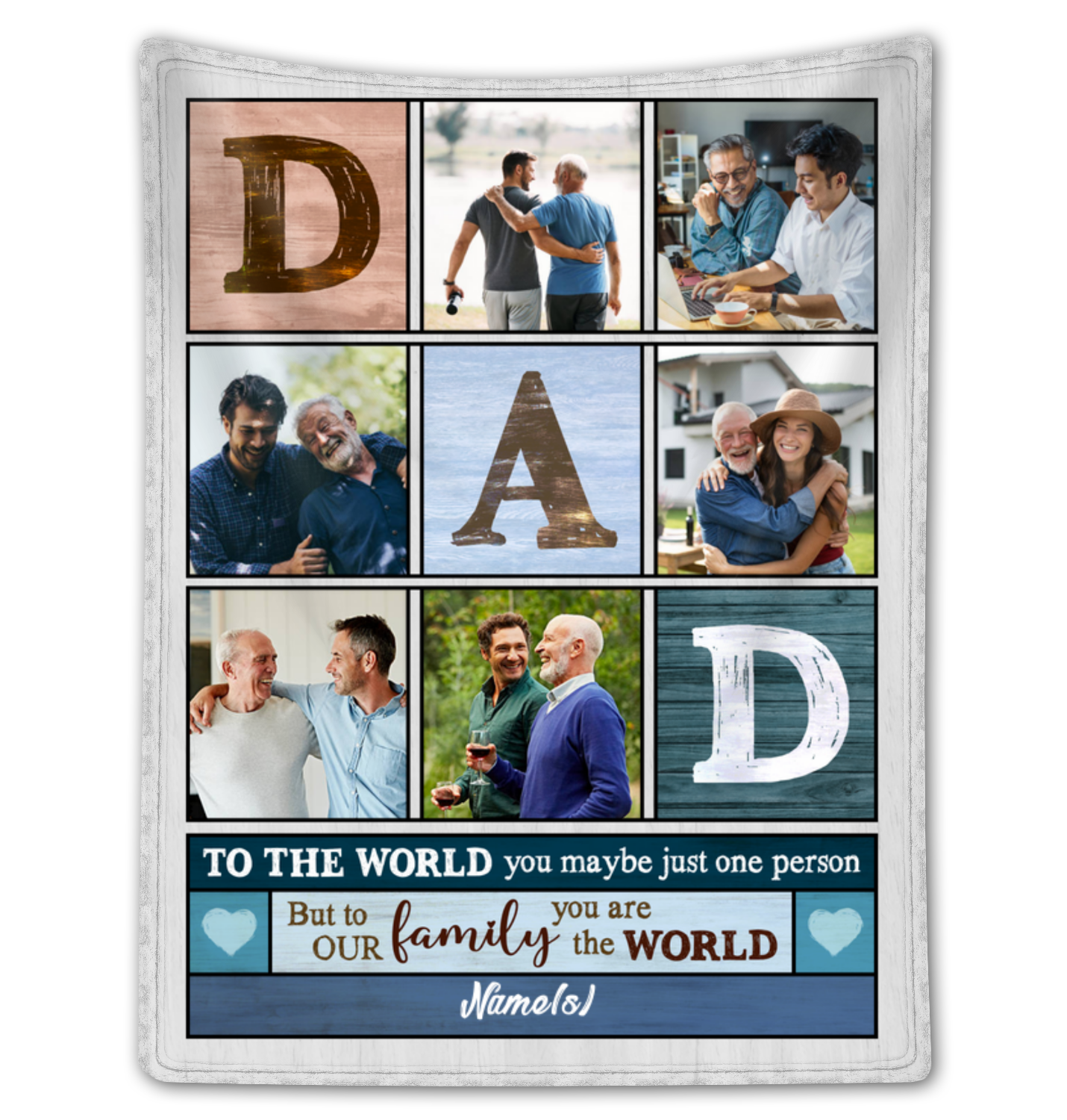 Sentimental Gifts For Dad Custom Christmas Dad Photo Blanket