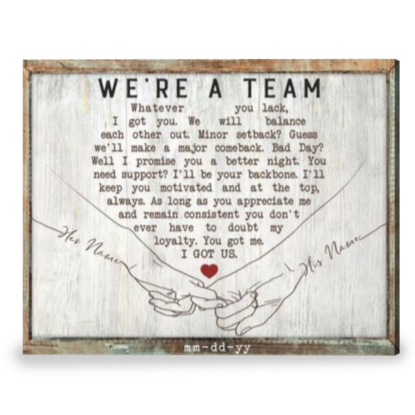 Thoughtful Anniversary Gift Personalized Gift For Couple We're A Team