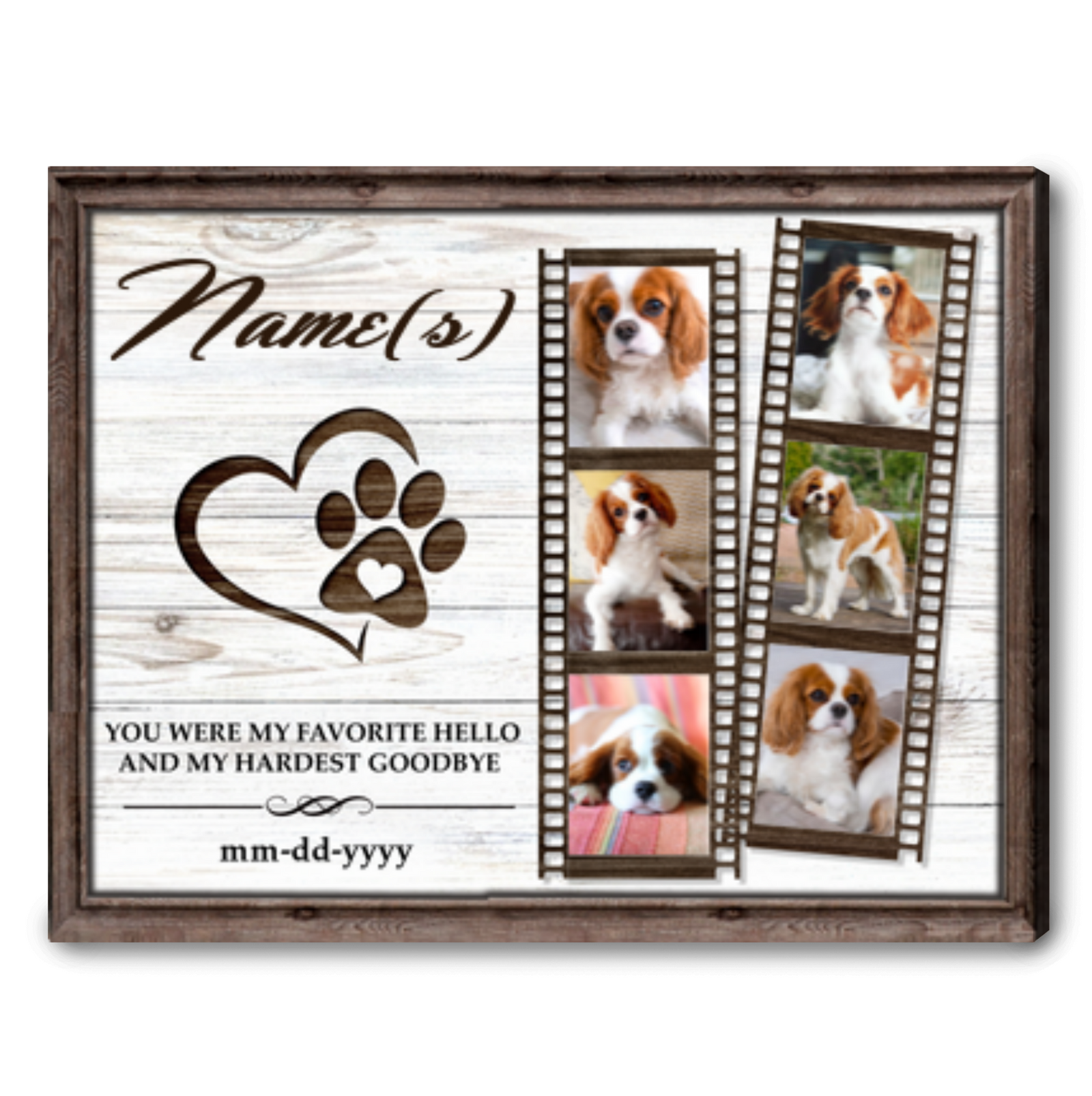 Custom Pet Keepsake Canvas Print Memorial Gift Dog Loss 