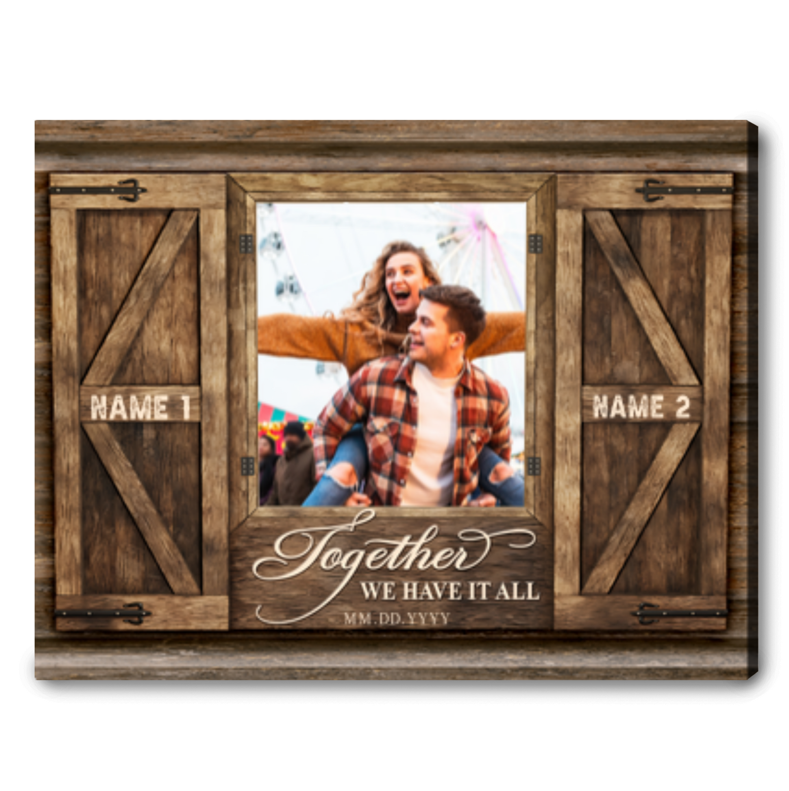 Personalized Couple Photo Together We Have It All Canvas Wall Art