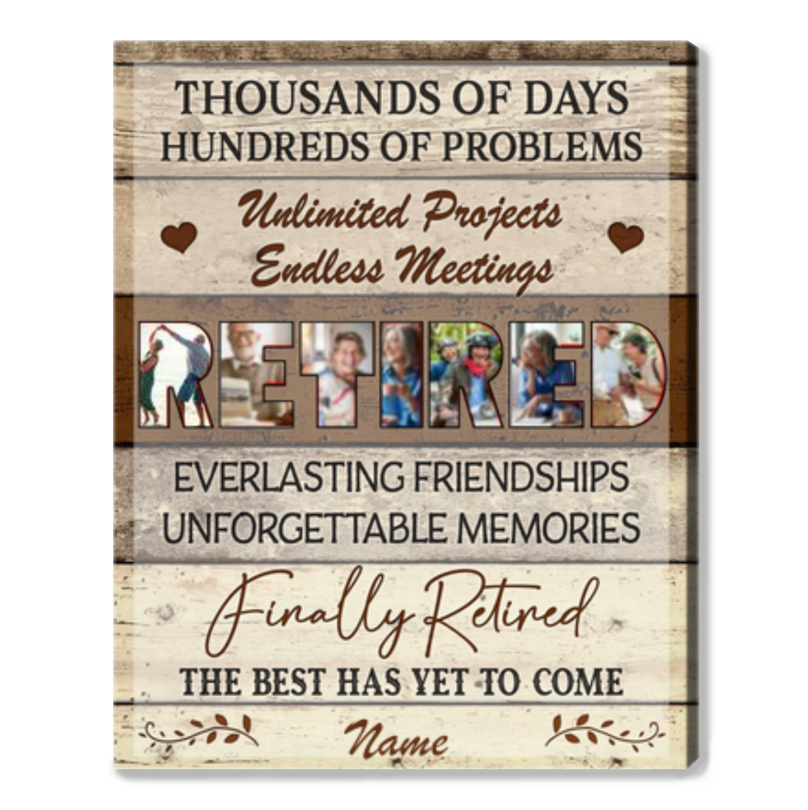 Customized Gift Ideas For Retired Women Personalized Retirement Photo Canvas Prints