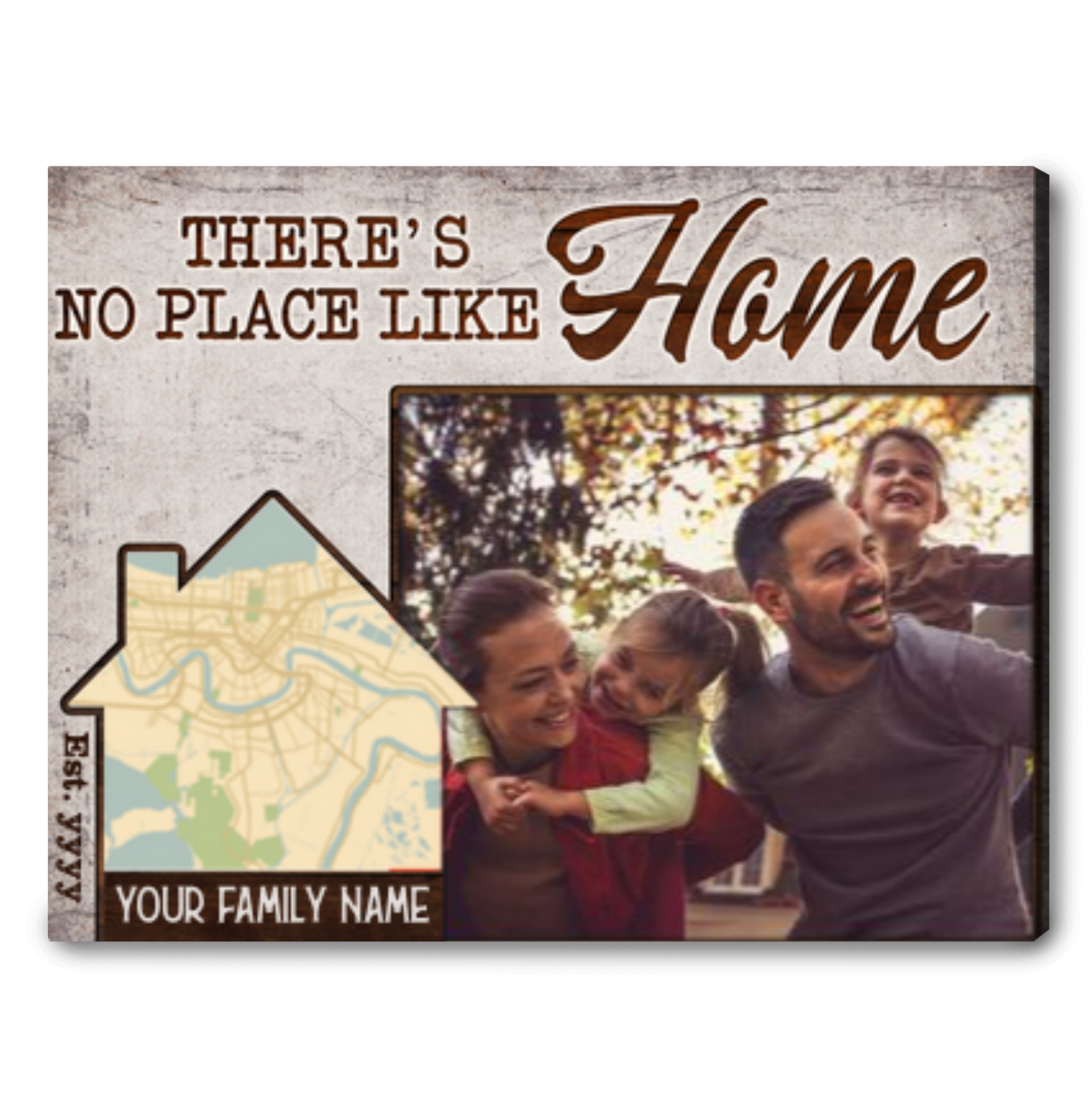 New Home Gift Housewarming Gift Map Art Gift Personalized Home Map Canvas Print