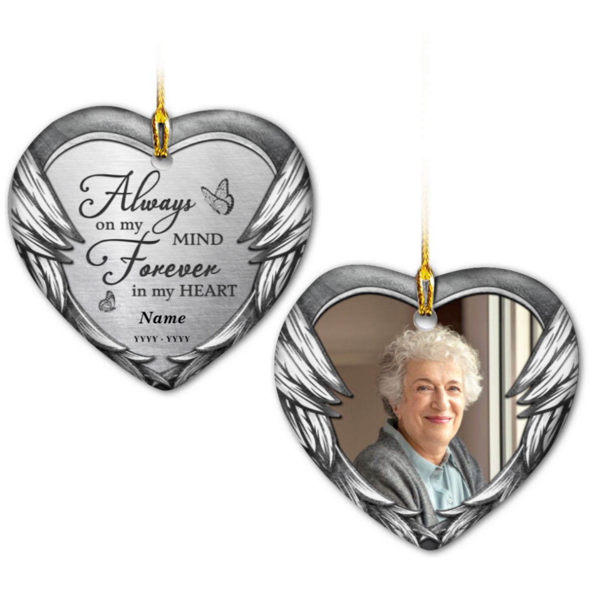 Personalized Memorial Photo Christmas Ornament Sympathy Gift