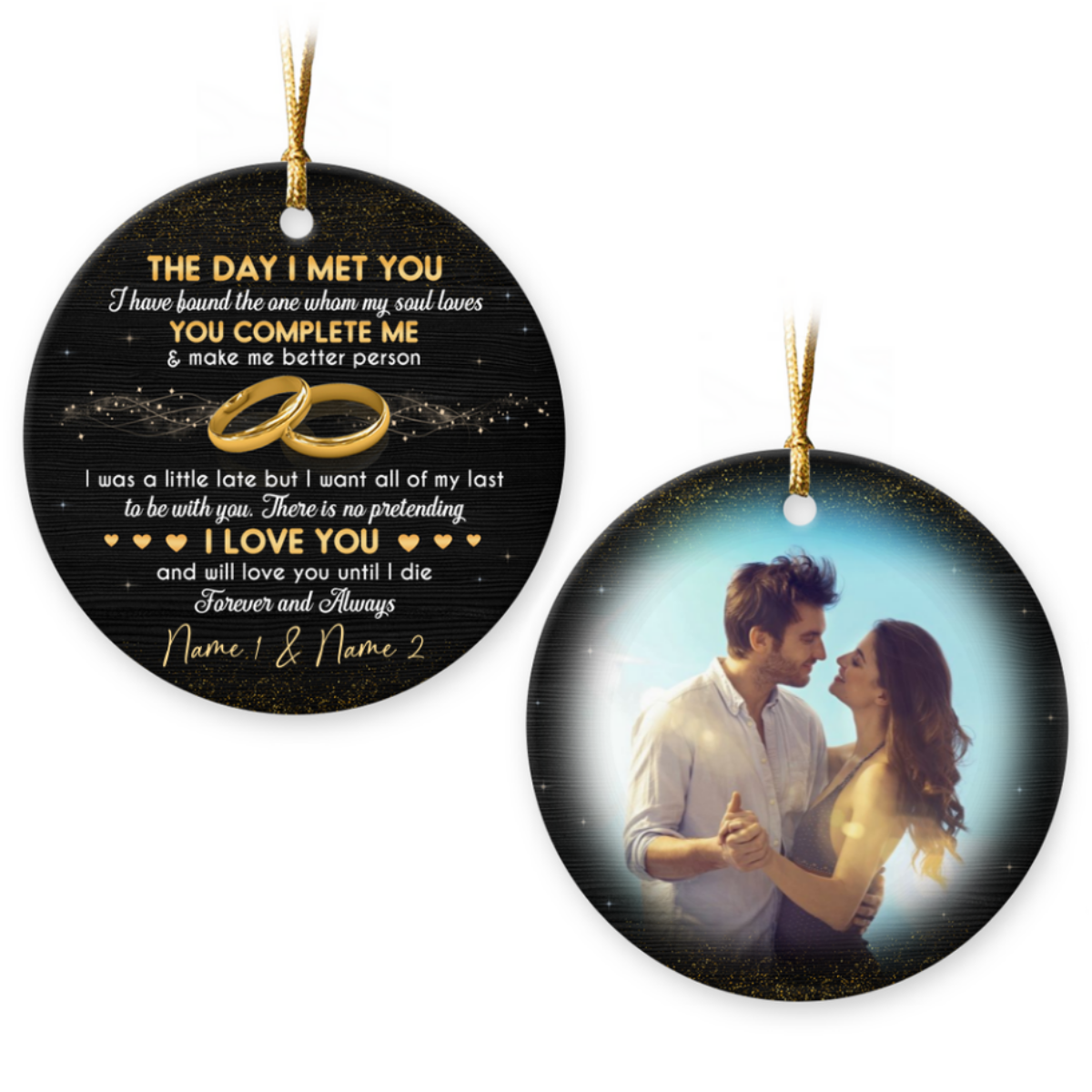 Christmas Gift For Couple Custom Photo Anniversary Ornament