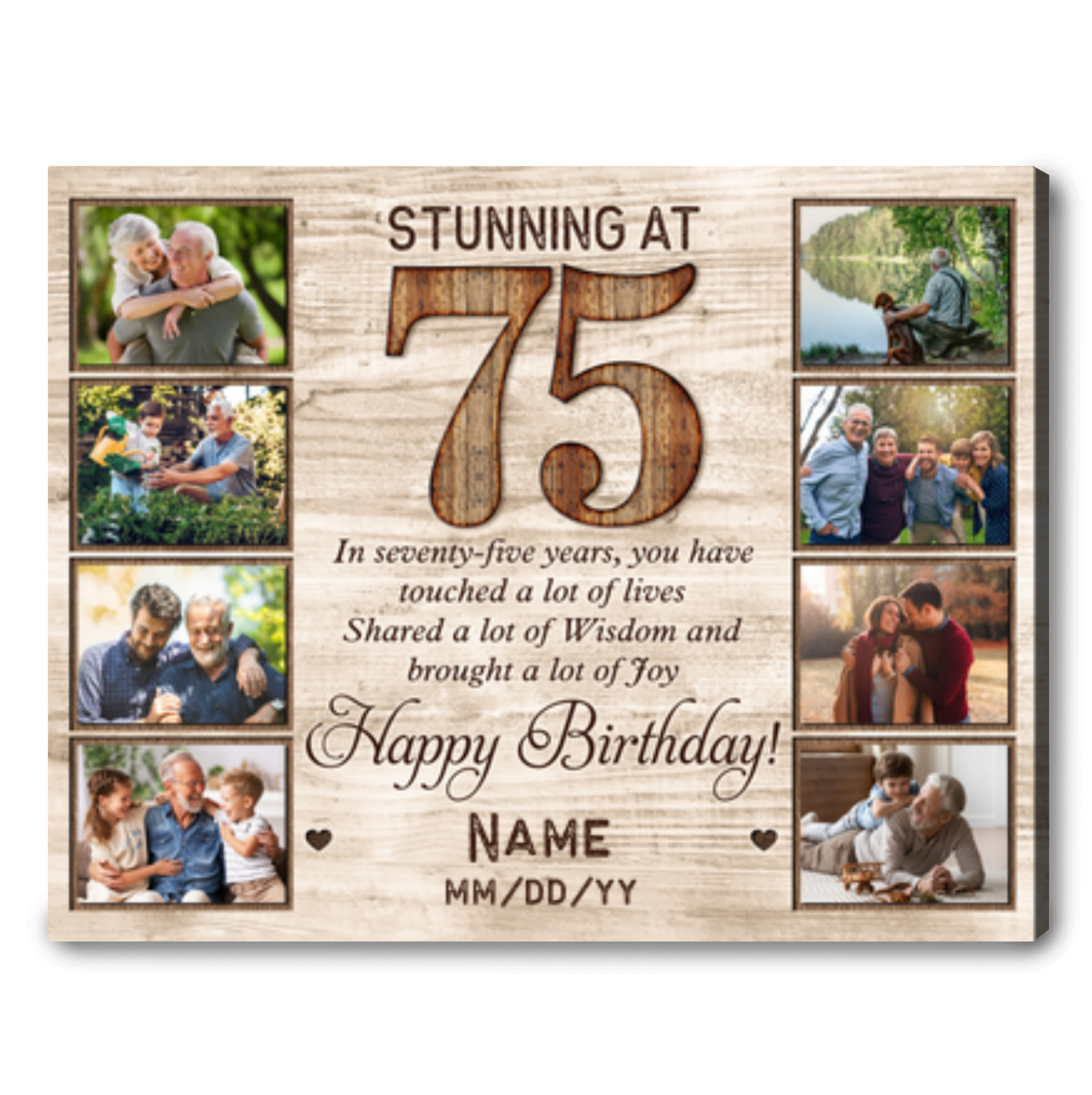 Personalized 75th Birthday Canvas Print Sentimental Gift For 75th Birthday